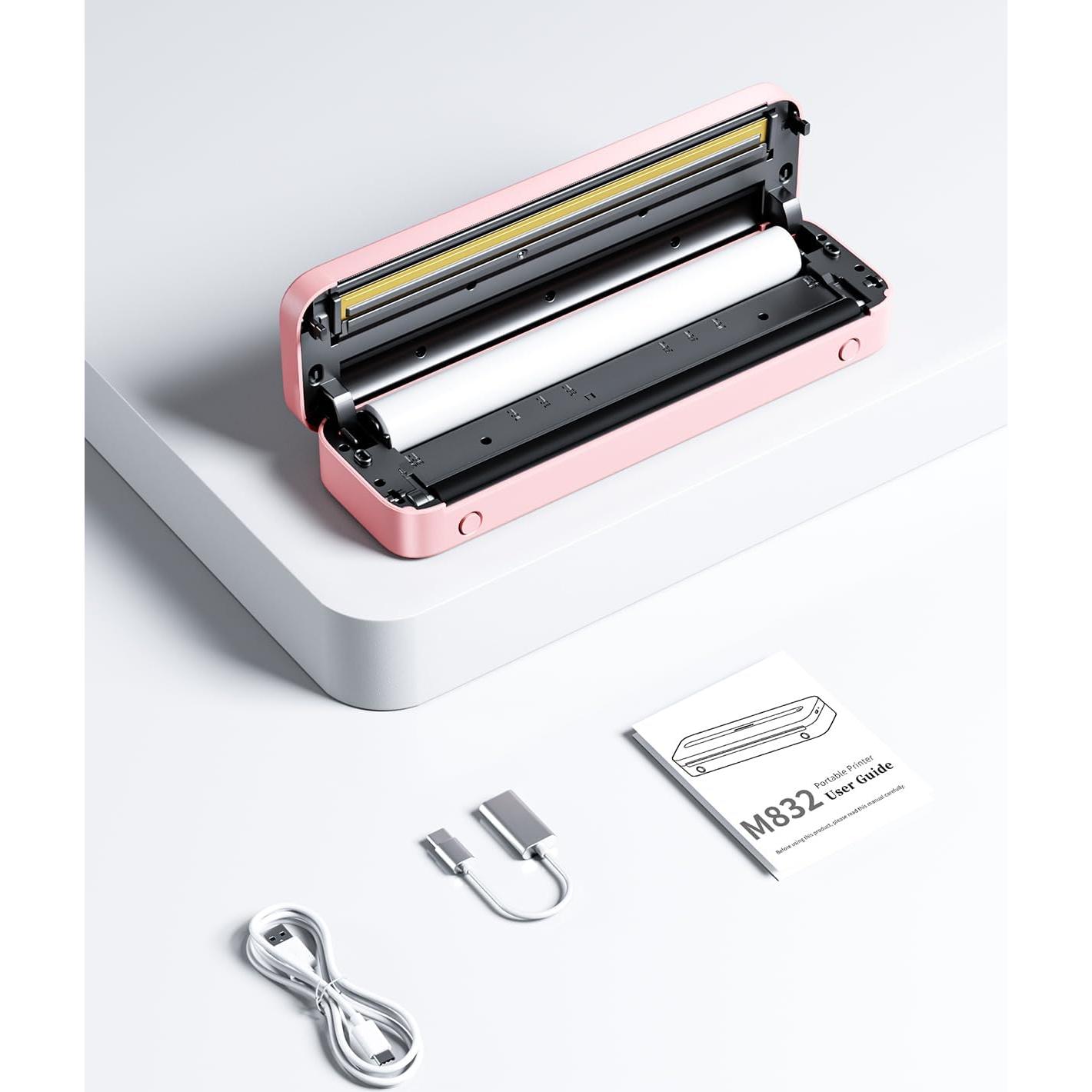 Impresora Portátil Phomemo M832 Inalámbrica Sin Tinta Rosa