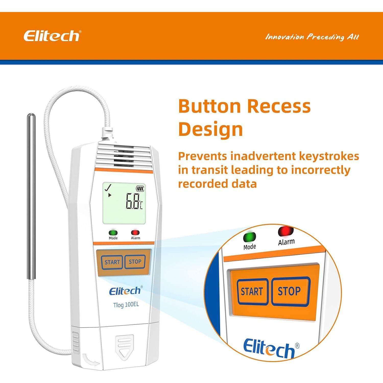 Registrador de Datos Elitech Tlog 100EL -196C a +150C (Paquete de 3)