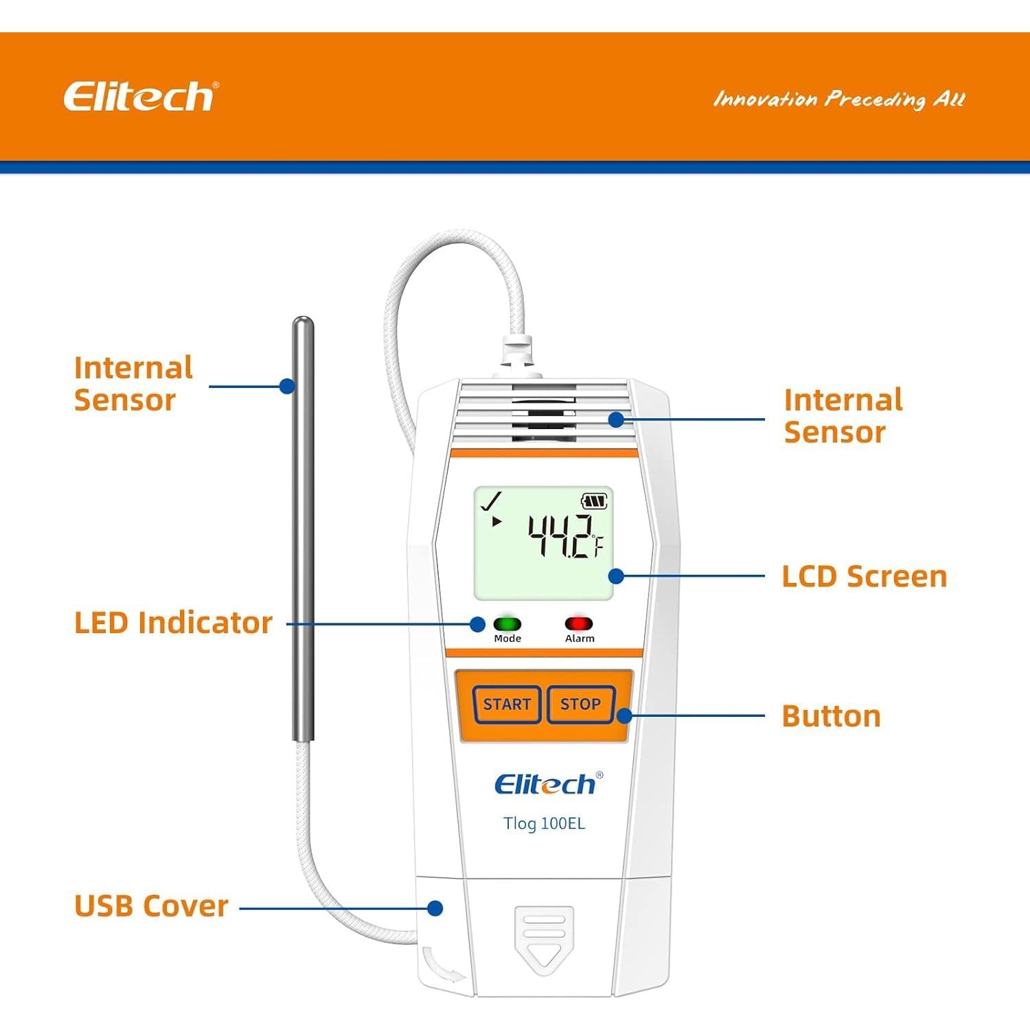 Registrador de Datos Elitech Tlog 100EL -196C a +150C (Paquete de 3)