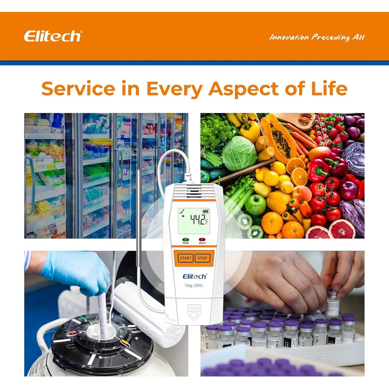 Registrador de Datos Elitech Tlog 100EL -196C a +150C (Paquete de 3)