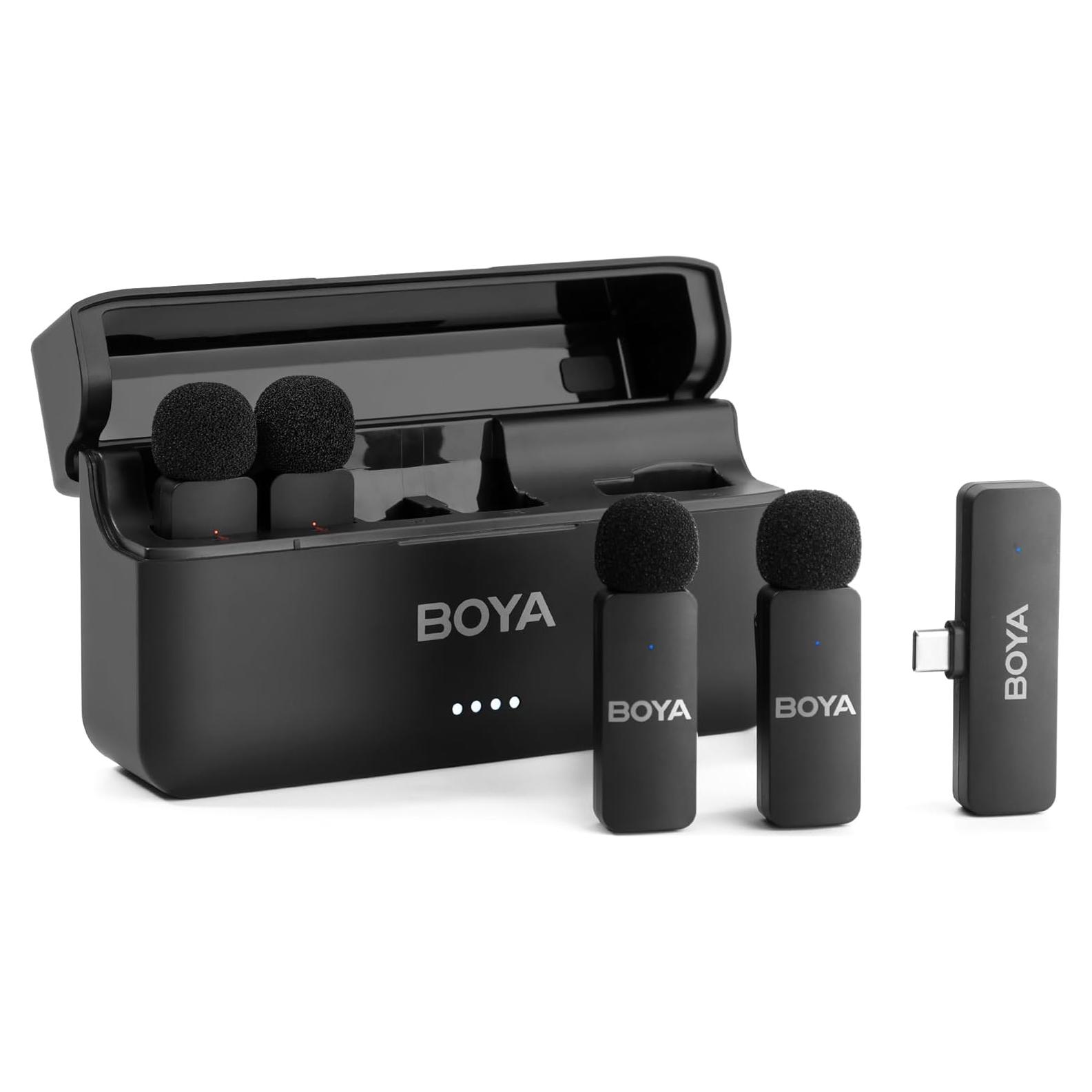 Micrófono Lavalier Inalámbrico BOYA BY-V4U Tipo C para Smartphone