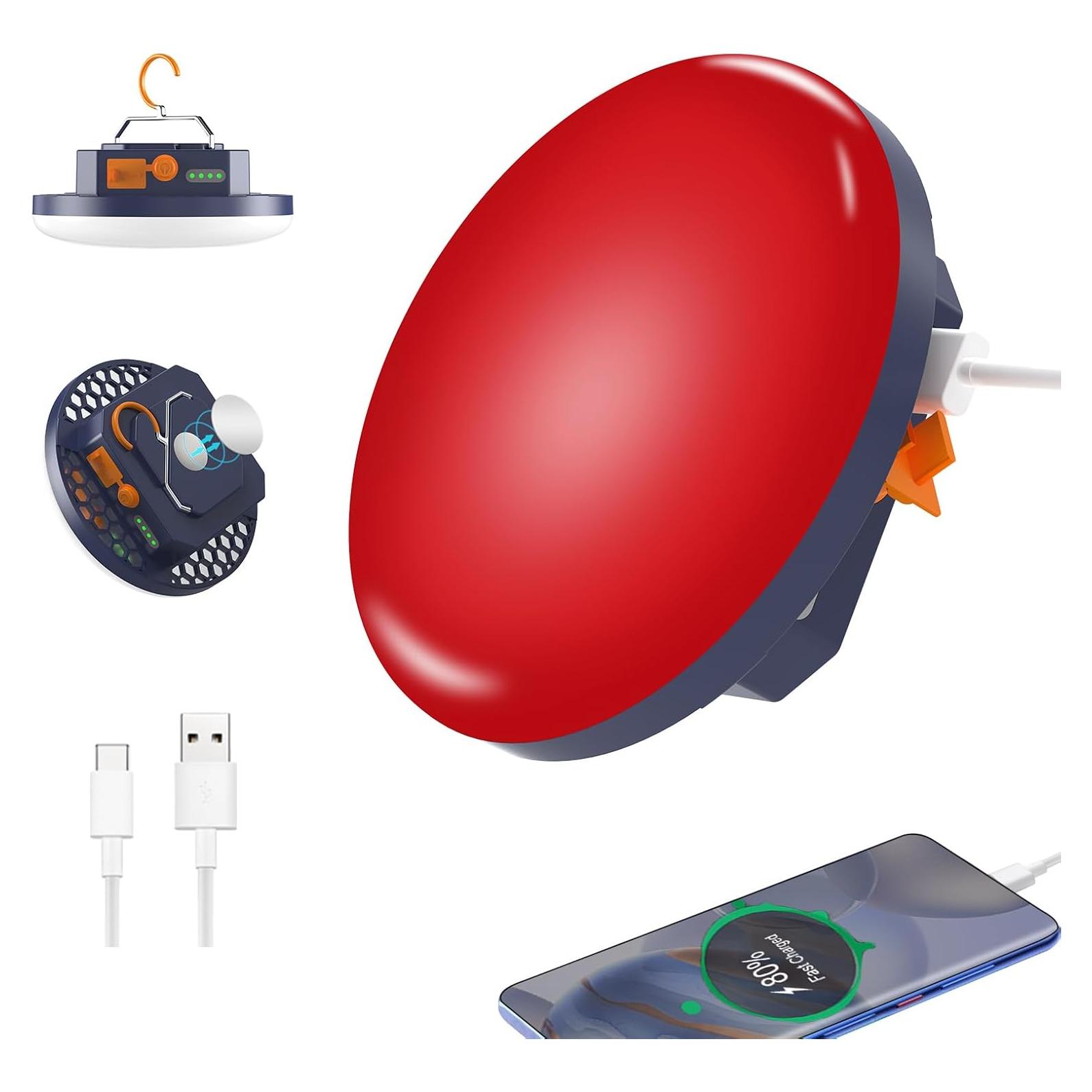 Lámpara de Camping Recargable 10000mAh Zm-8714 Luz Roja 3000LM