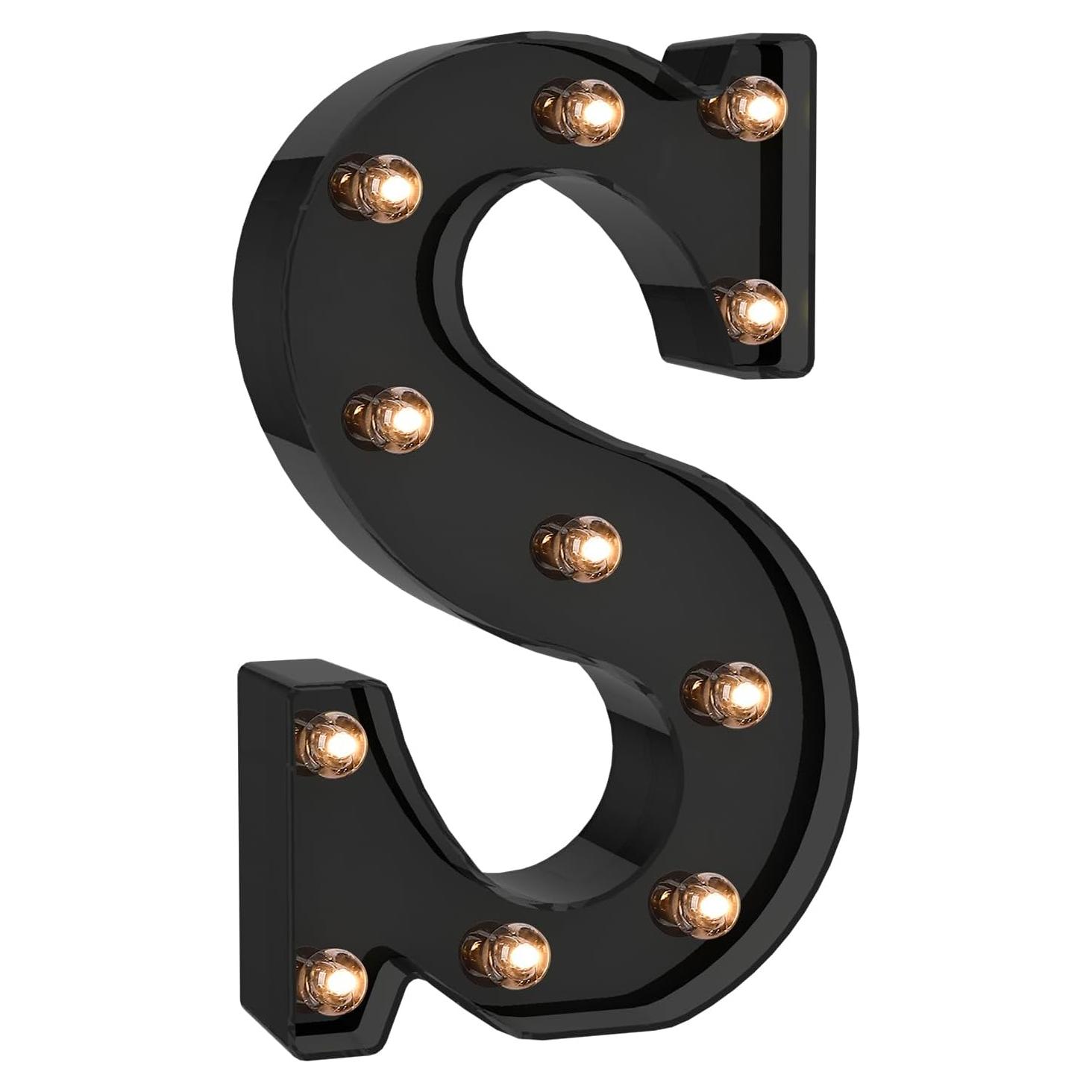 Luces de Letras LED Foaky Negras 22 cm para Decoración