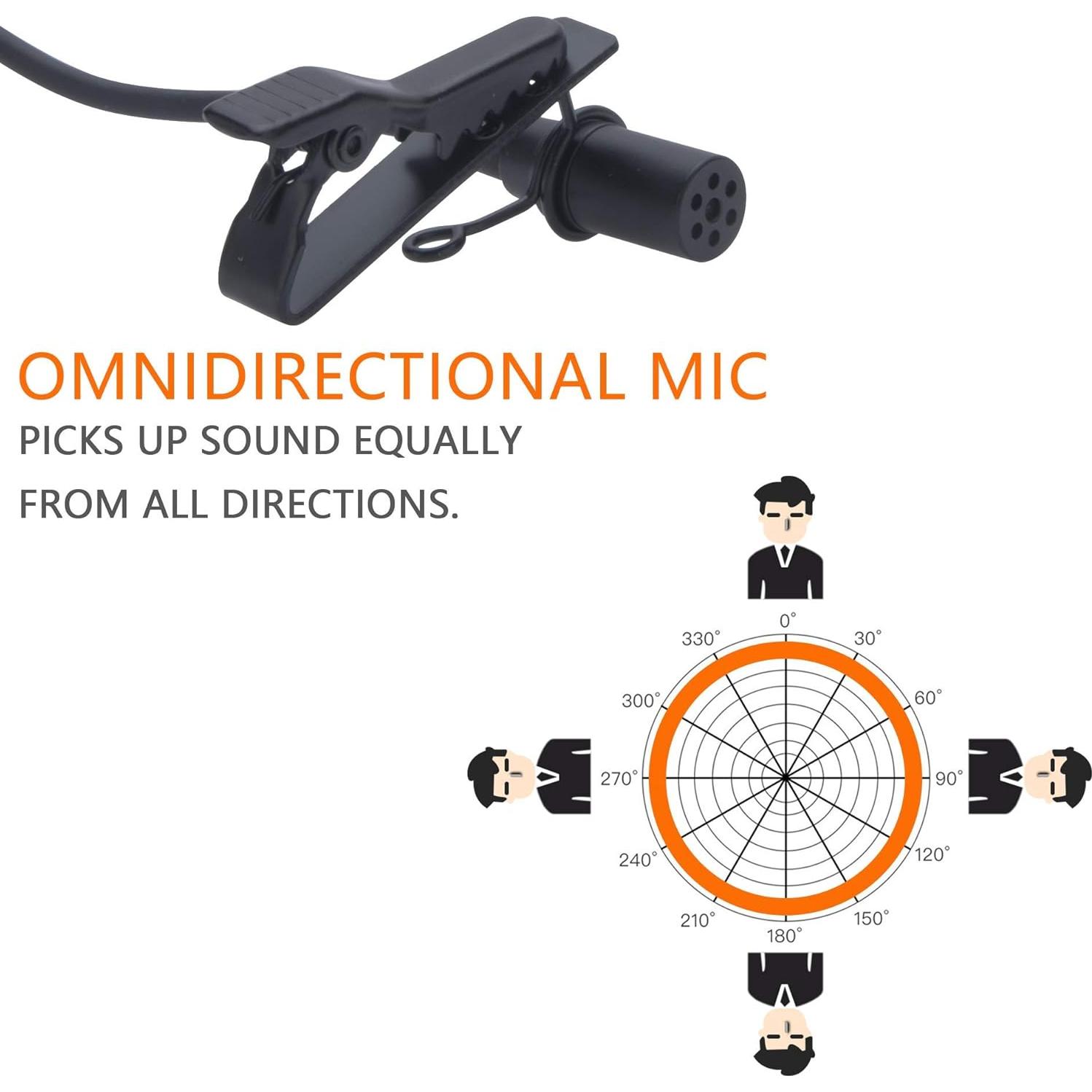 Micrófono Lavalier Comica CVM-V02O 1.8M XLR Omnidireccional