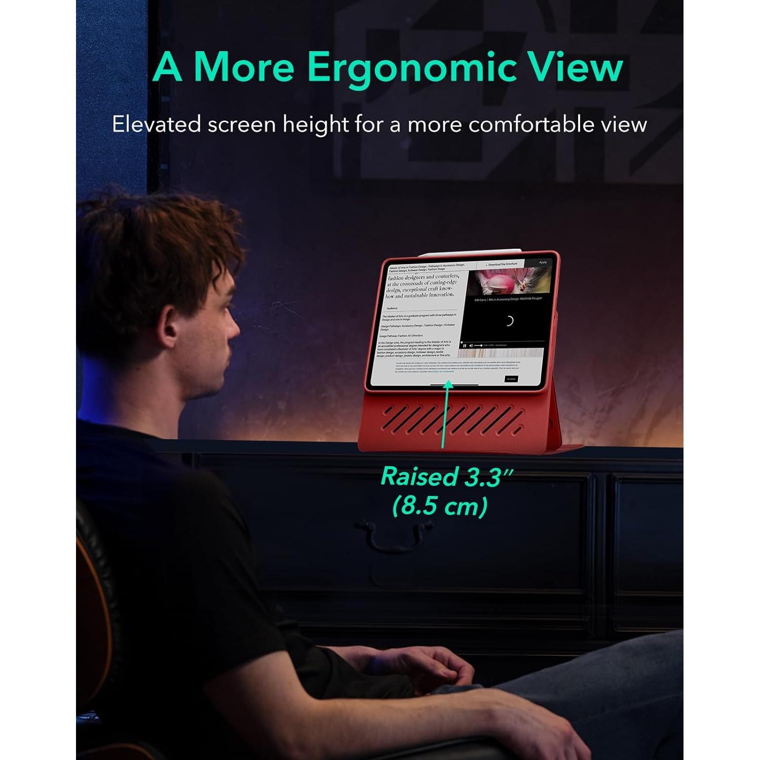 Funda Rotativa ESR para iPad Pro 13" (2024) Rojo