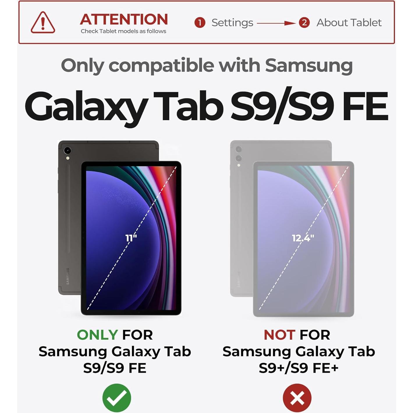 Funda teclado Dexnor para Galaxy Tab S9 FE 10.9" - Negro