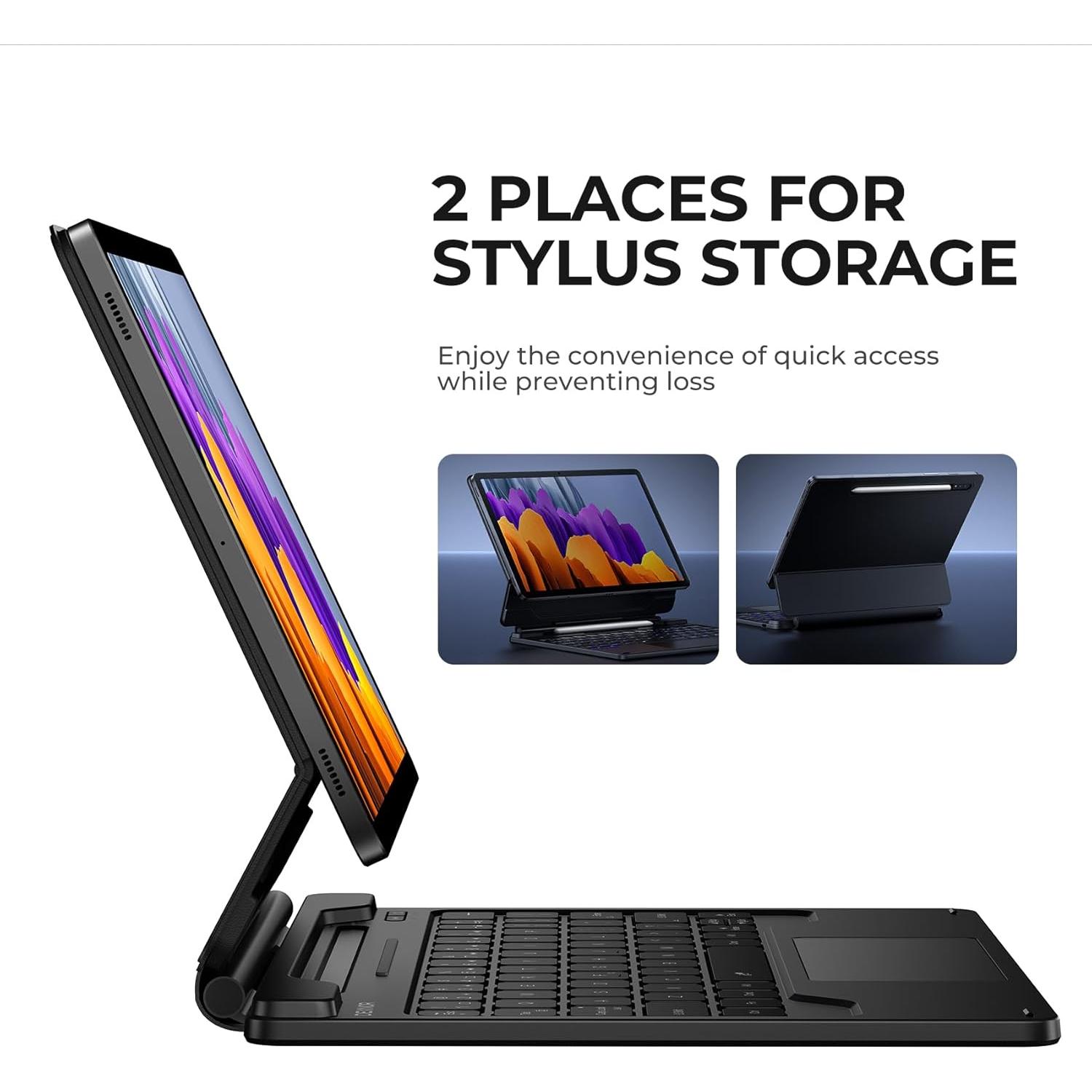 Funda teclado Dexnor para Galaxy Tab S9 FE 10.9" - Negro