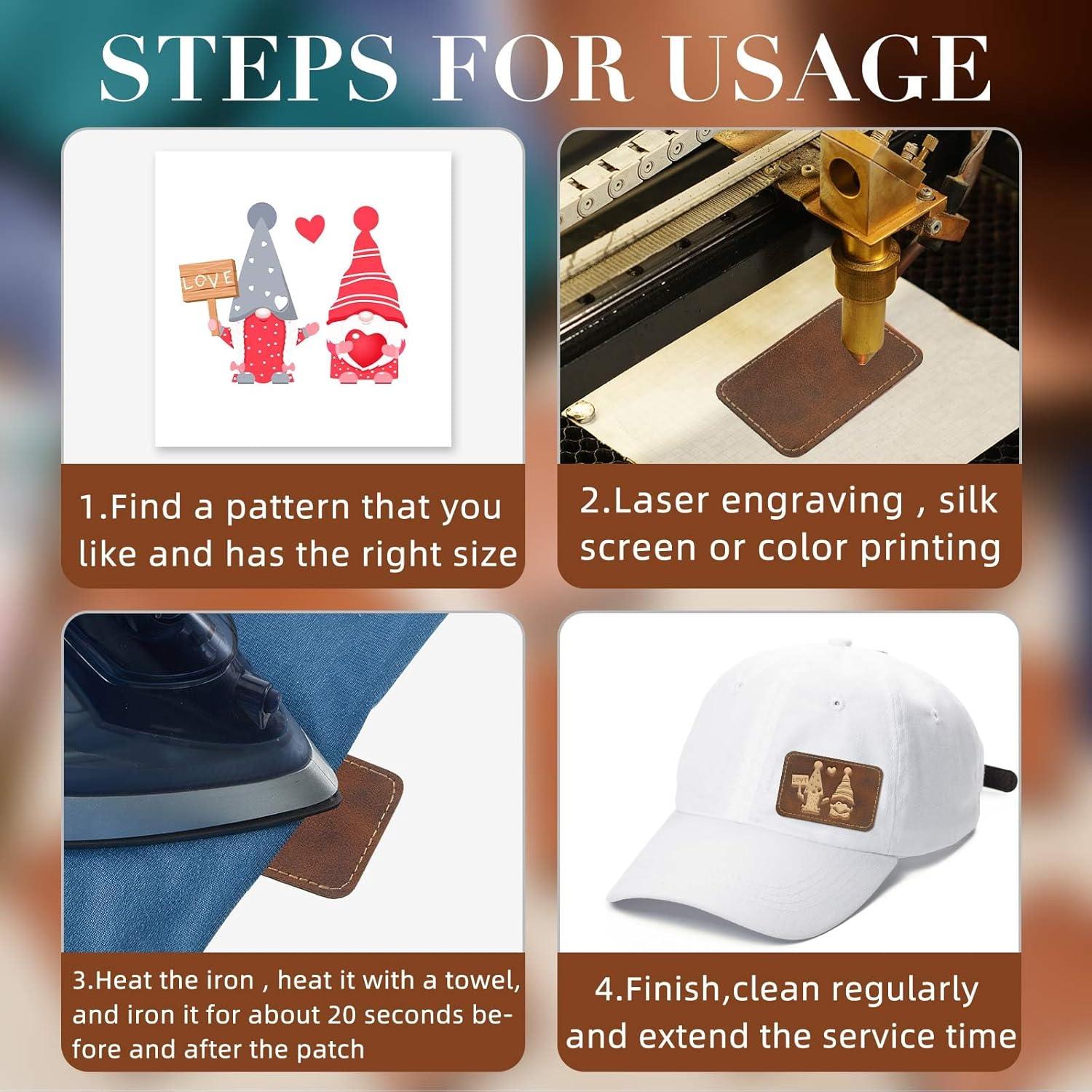 Dunzy 60 Pcs Parches de Cuero Sintético Adhesivos 8.9x6.4cm