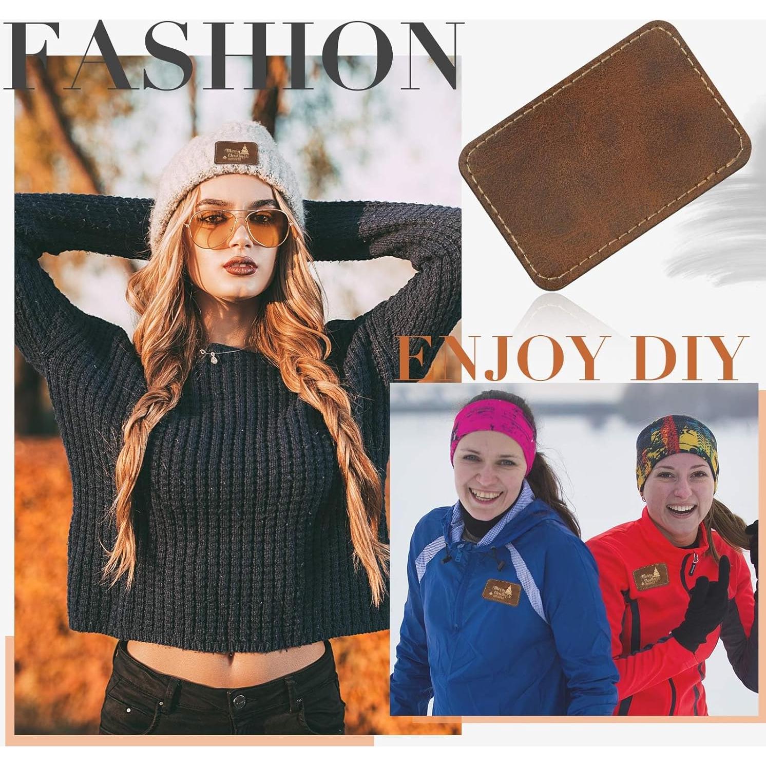 Dunzy 60 Pcs Parches de Cuero Sintético Adhesivos 8.9x6.4cm