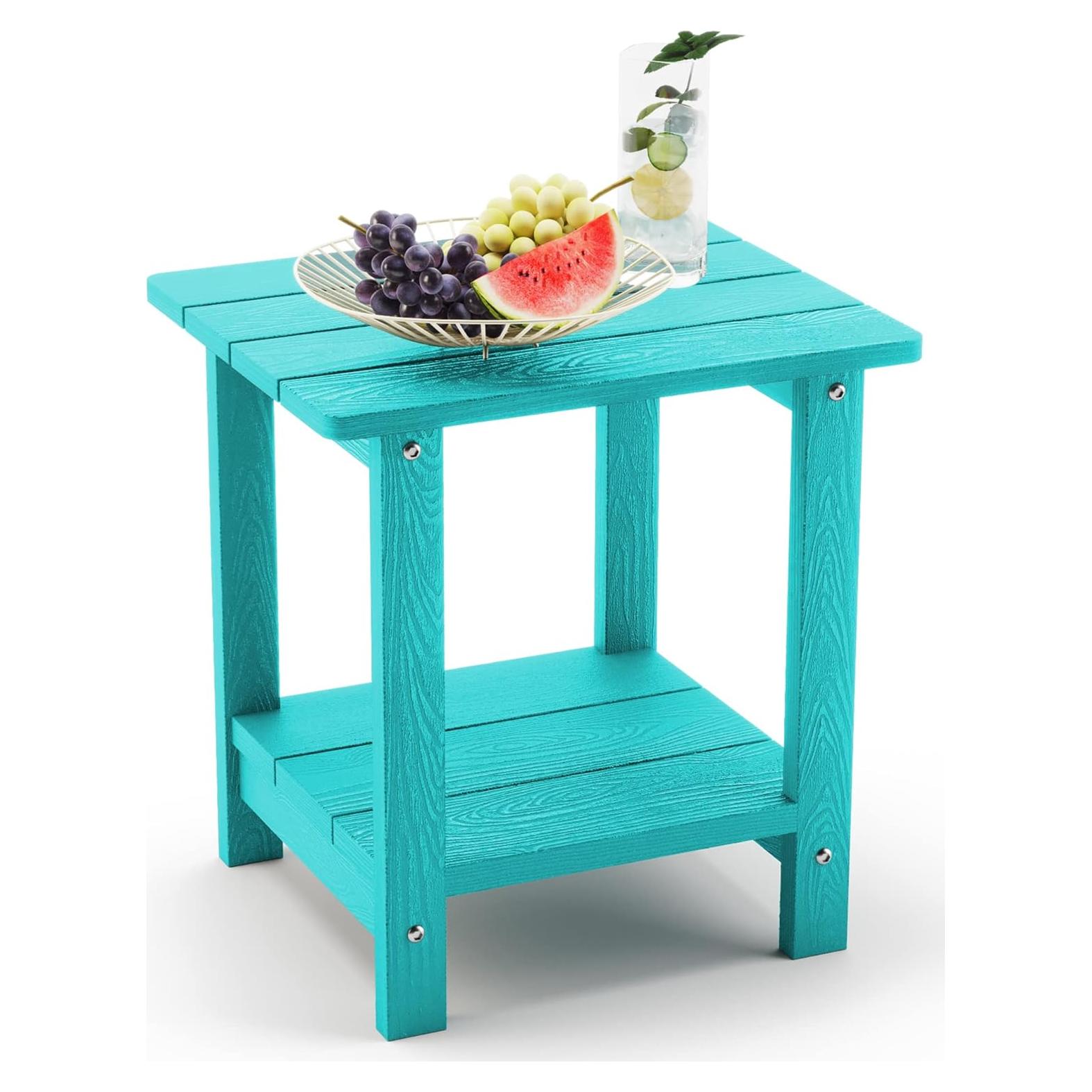 Mesa Lateral Exterior LUE BONA Azul Aruba HDPS 2 Niveles