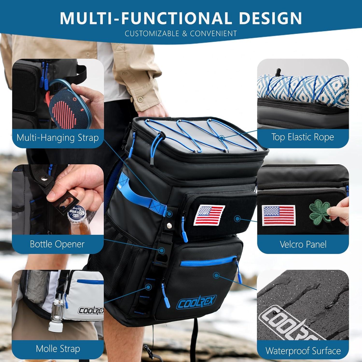 Mochila Enfriadora COOLREX 36 Latas Impermeable 22.7L