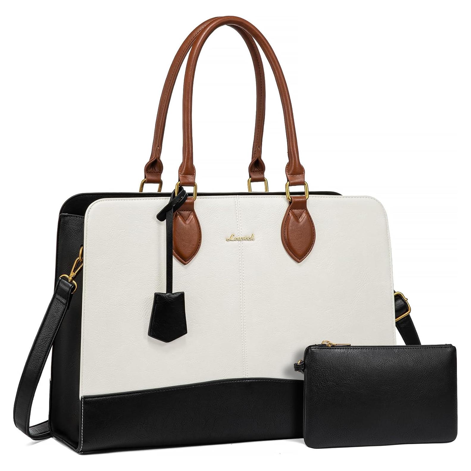 Bolsa Tote para Laptop LOVEVOOK 15.6" Cuero Vintage Impermeable