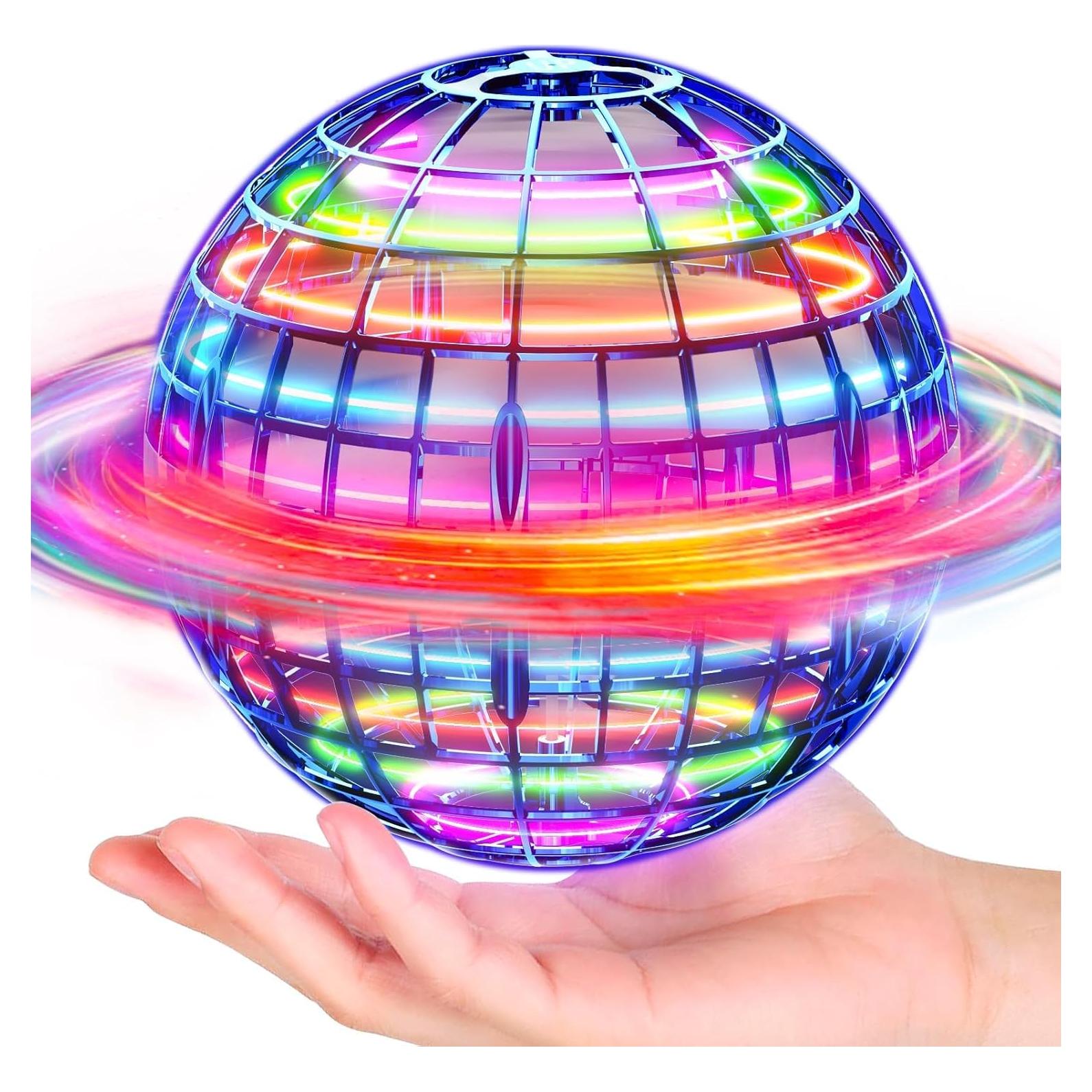 Bola Orbital Voladora Azul Ivtivfu con Luces RGB y Girador