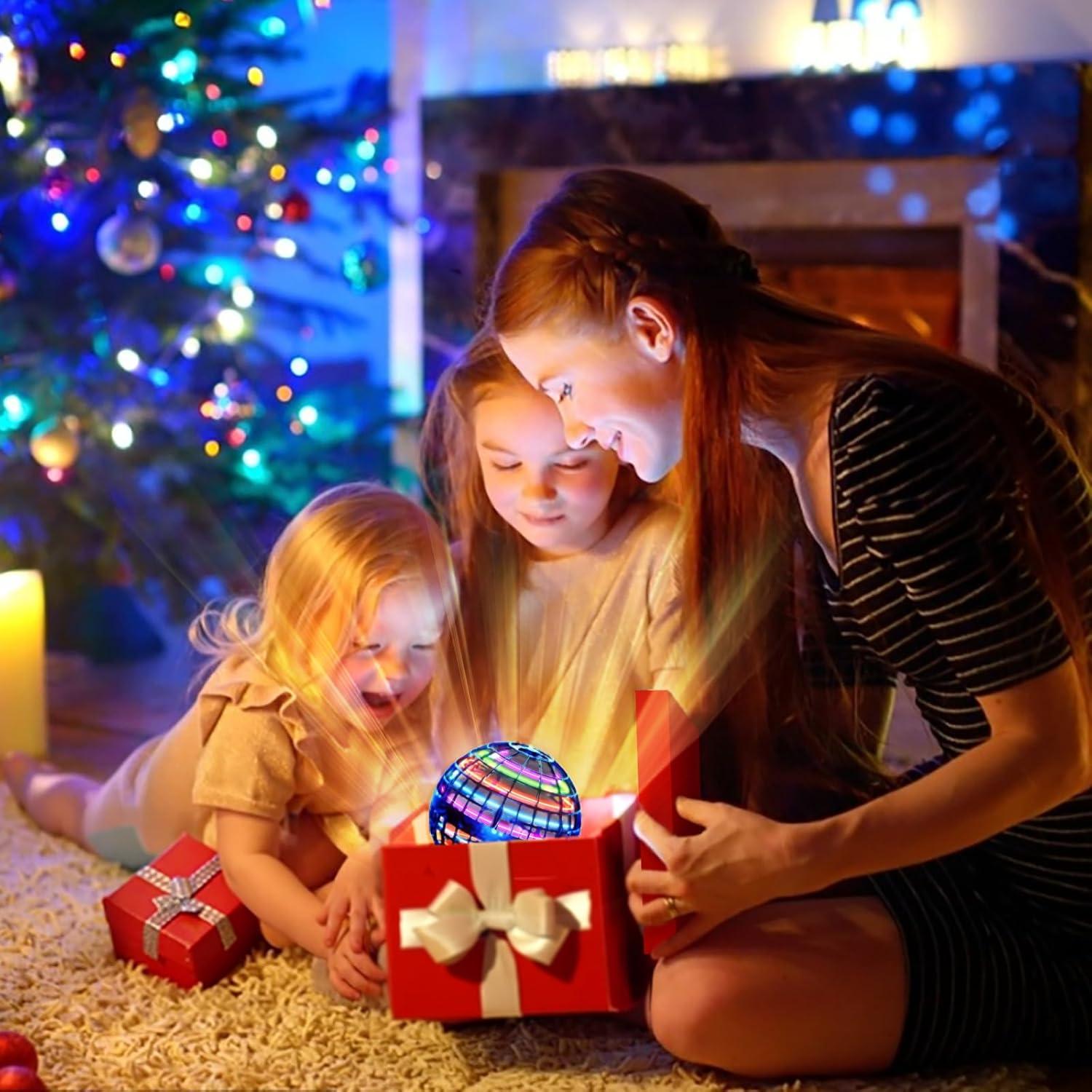 Bola Orbital Voladora Azul Ivtivfu con Luces RGB y Girador