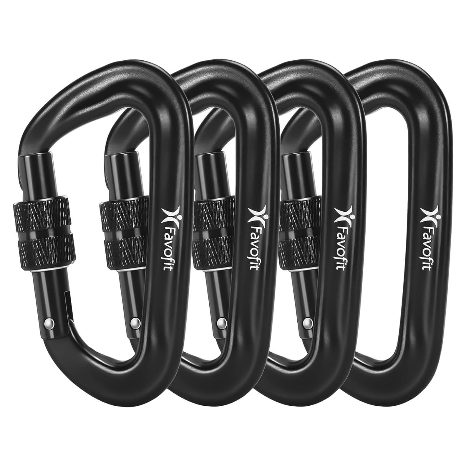 Clips de Carabineros de Cierre Pesado Favofit 12KN - 4 Piezas