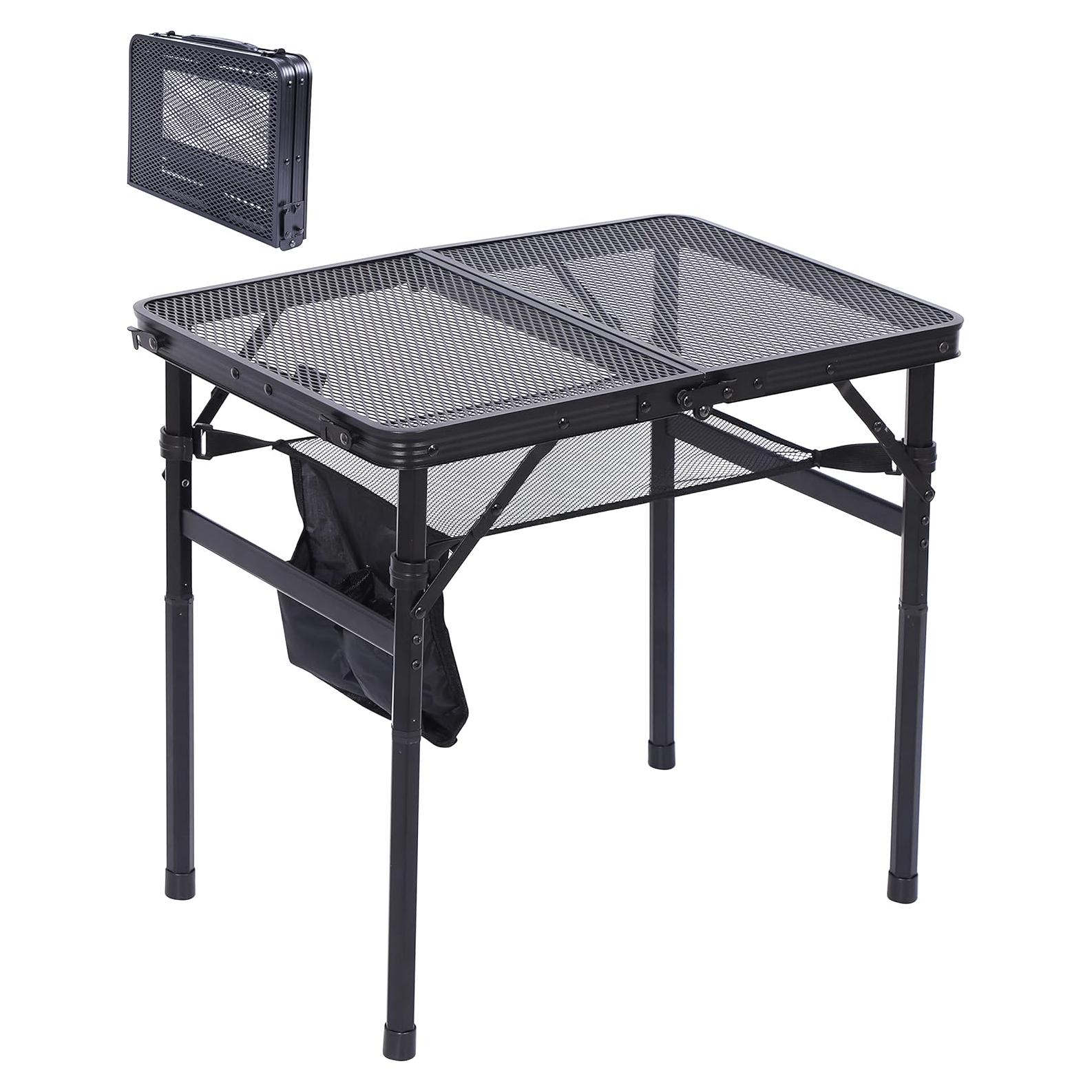 Mesa Plegable de Camping Nice C 60.2x40.1cm Ajustable Negra