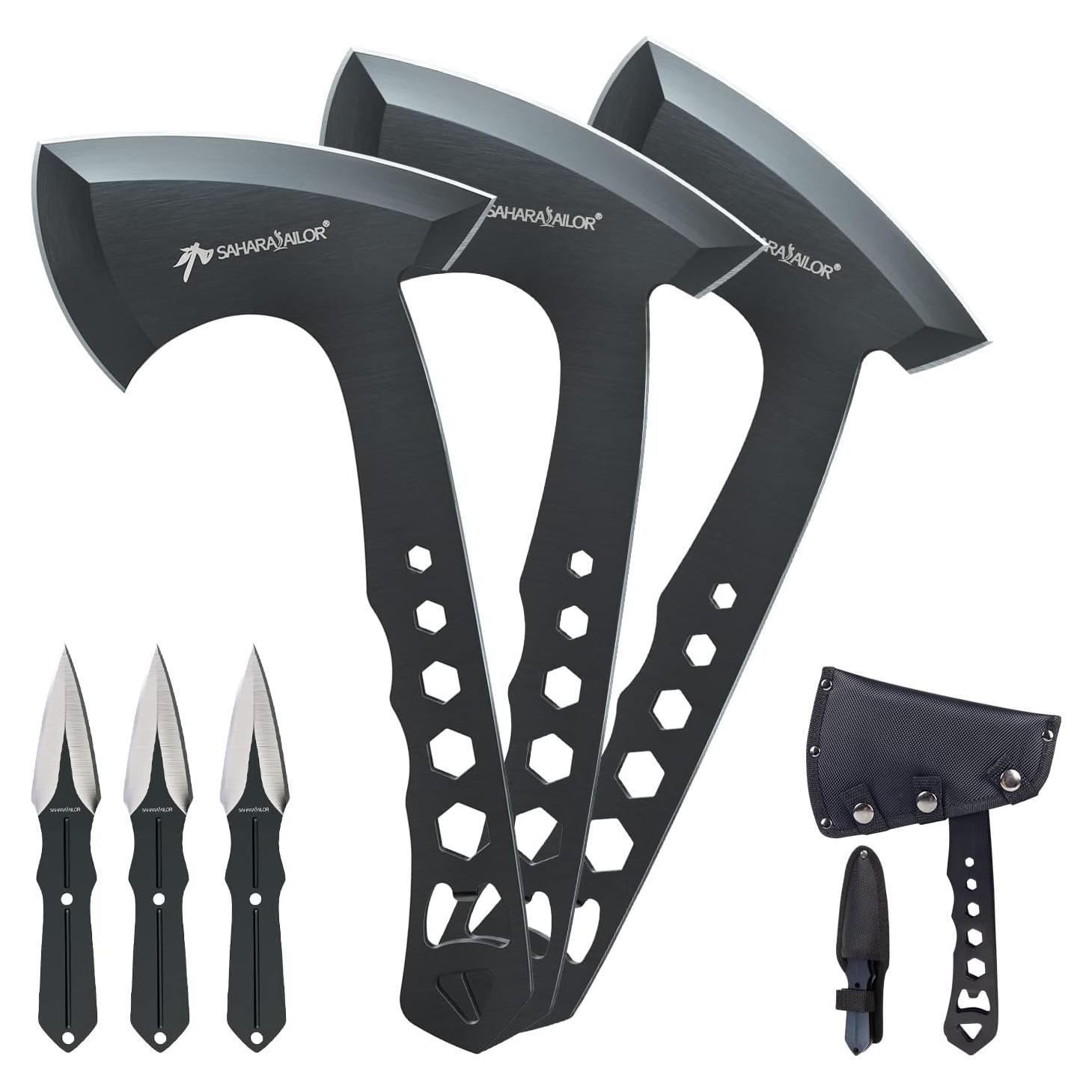 Hachas de Lanzamiento Sahara Sailor, 3 Hachas 25.4 cm con Funda