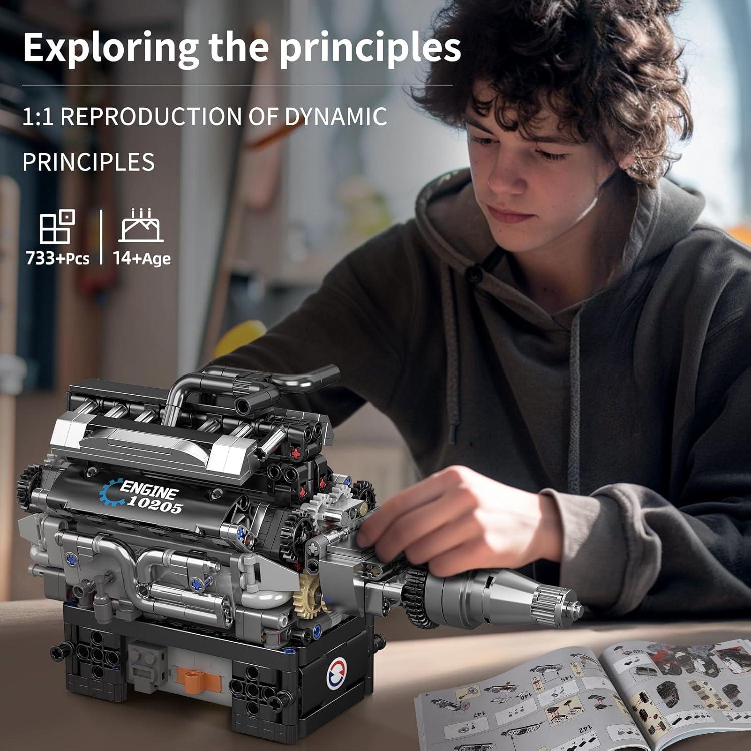 Mould King Motor V12 10205 Set de Construcción 733 Piezas