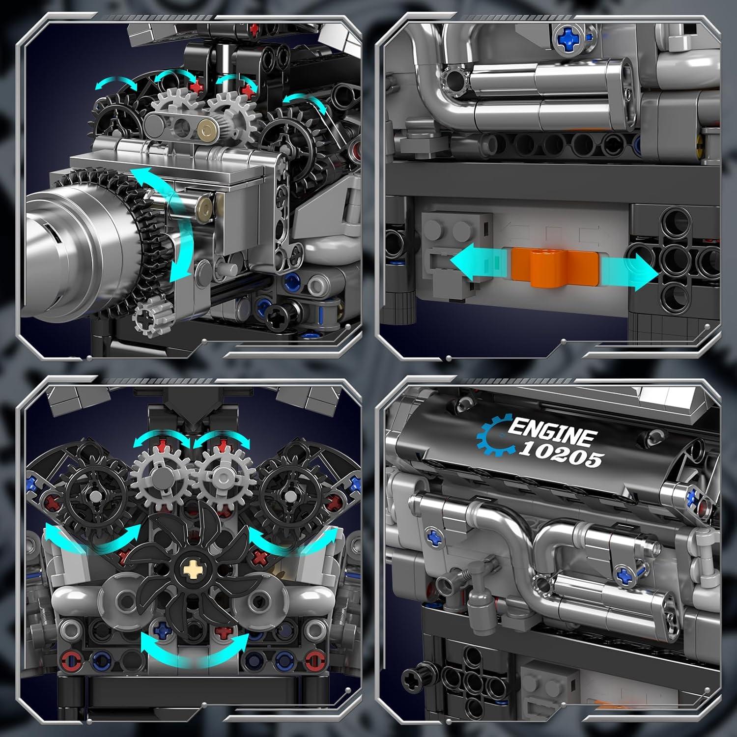 Mould King Motor V12 10205 Set de Construcción 733 Piezas