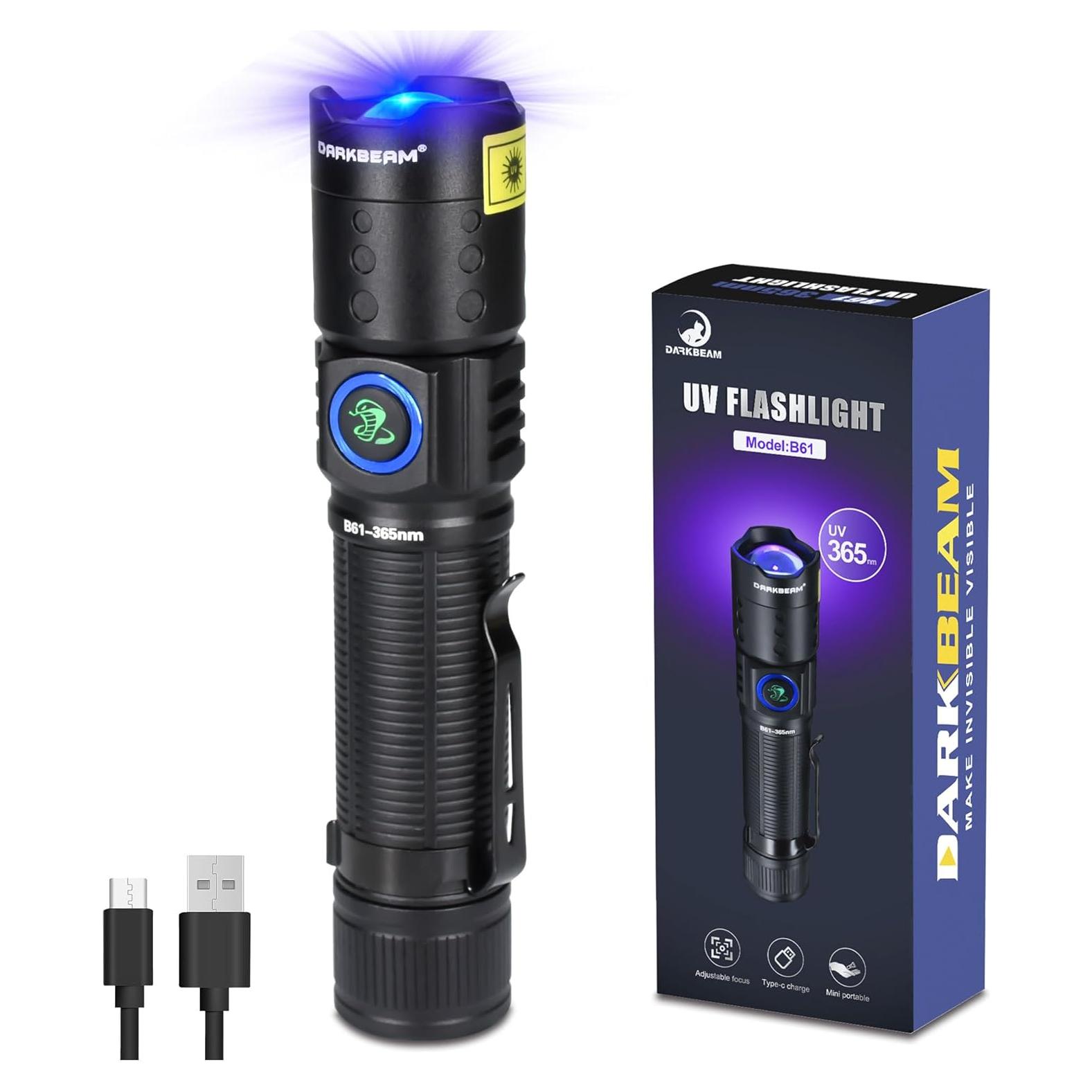 Linterna UV 365nm DARKBEAM Recargable USB-C Resistente al Agua