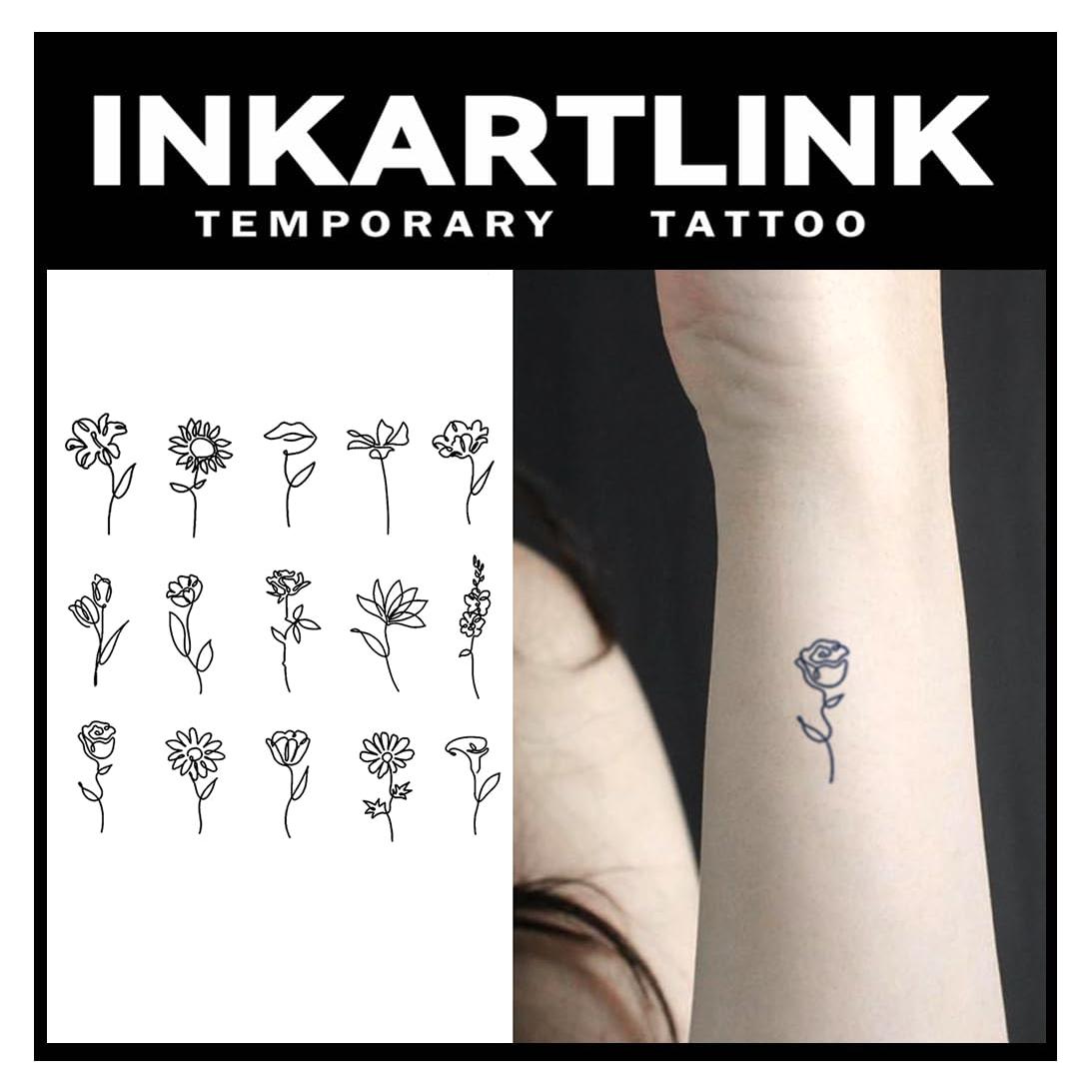 Tatuaje Semipermanente INKARTLINK Flor 5.08x7.62 cm