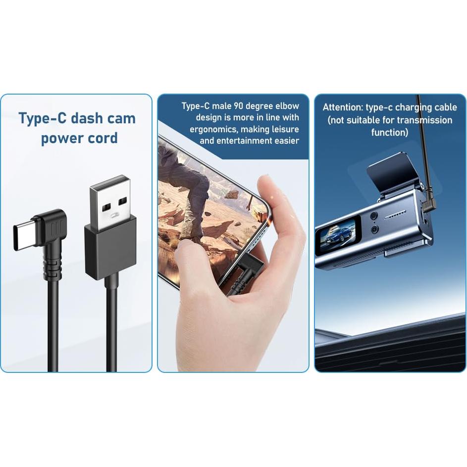 Cable de Alimentación USB-C para Cámara de Tablero 2m