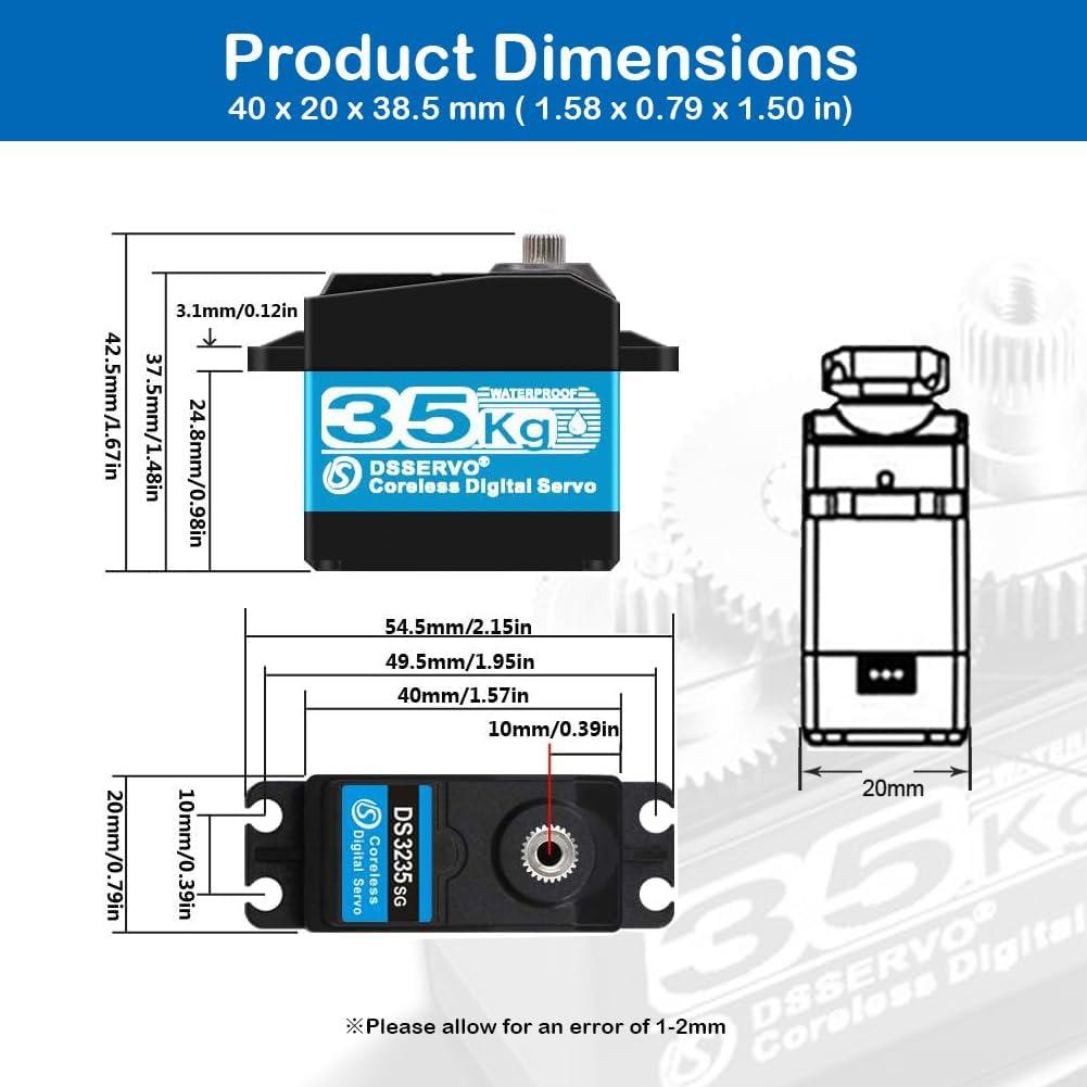 Servo Digital Estanco Stemedu 35kg 7.4V para RC