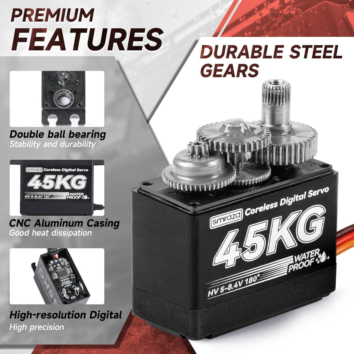 Servo Digital Smraza 45KG 180° a Prueba de Agua para RC