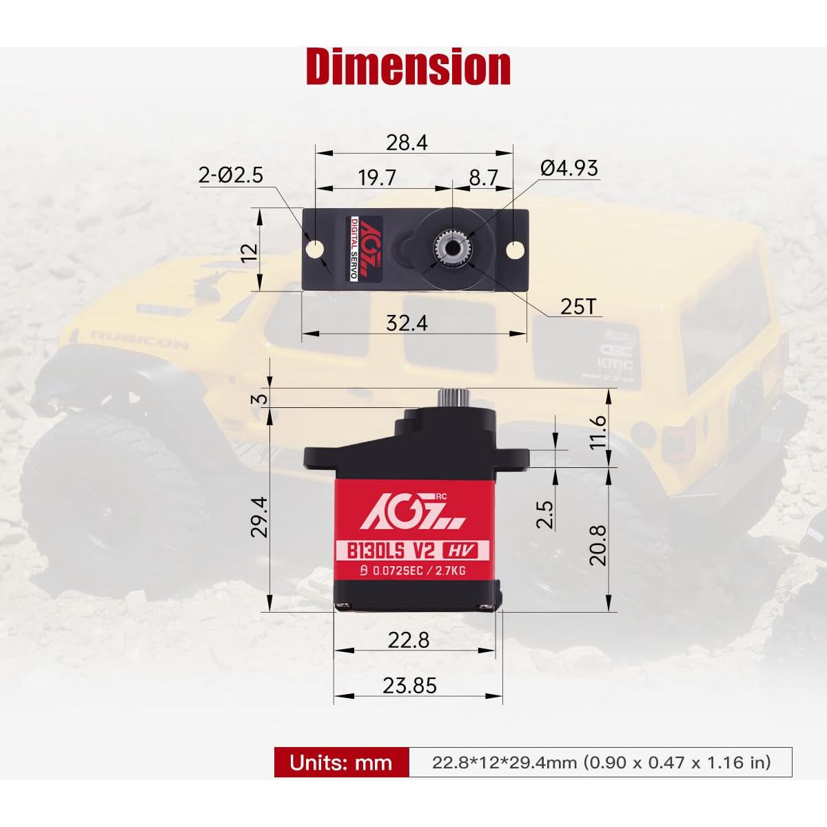 Servo AGFRC B13DLS V2 Digital 17g 0.072s para Coche RC