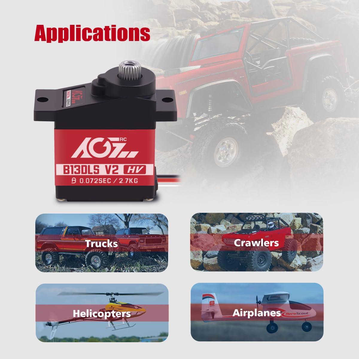 Servo AGFRC B13DLS V2 Digital 17g 0.072s para Coche RC