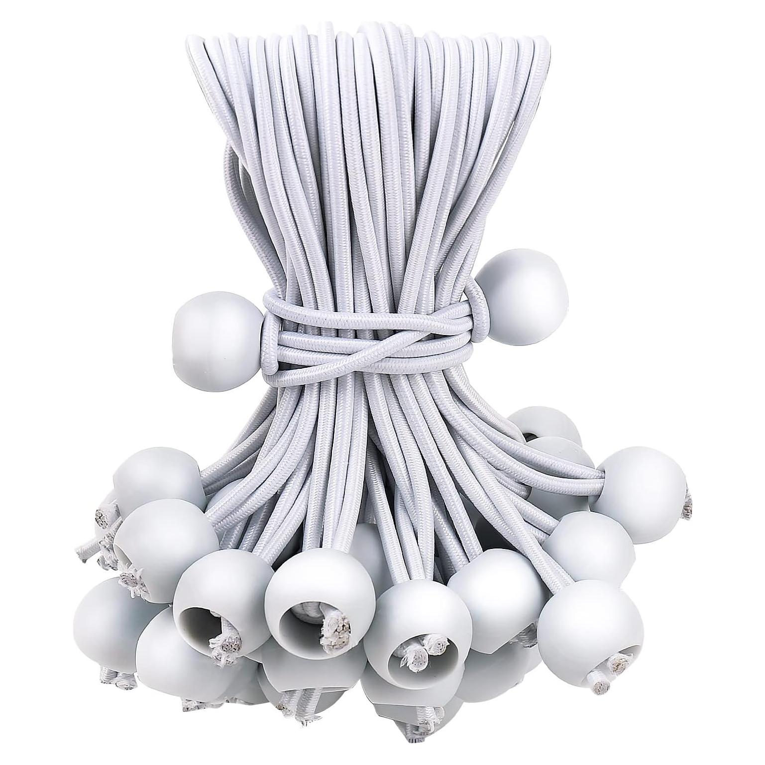 50 Cuerdas Bungee Skytened Blancas 10.16 cm Resistentes UV