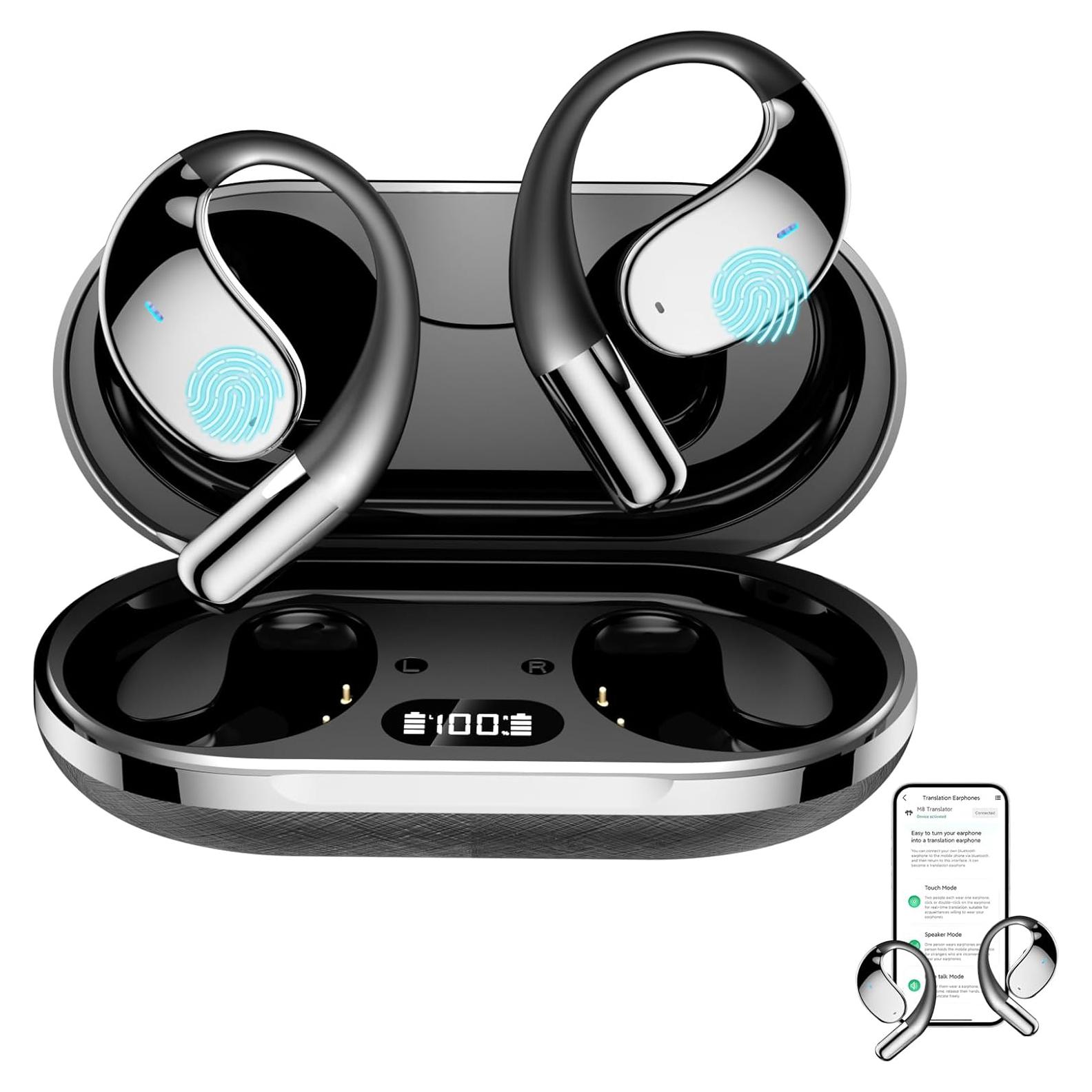 Auriculares Traductores 3 en 1 CHUNMU Negro, 150 Idiomas