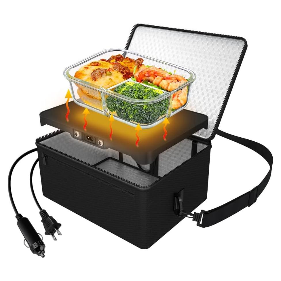 Horno Portátil Eléctrico ROTTOGOON 12V 24V 110V Calentador de Comida