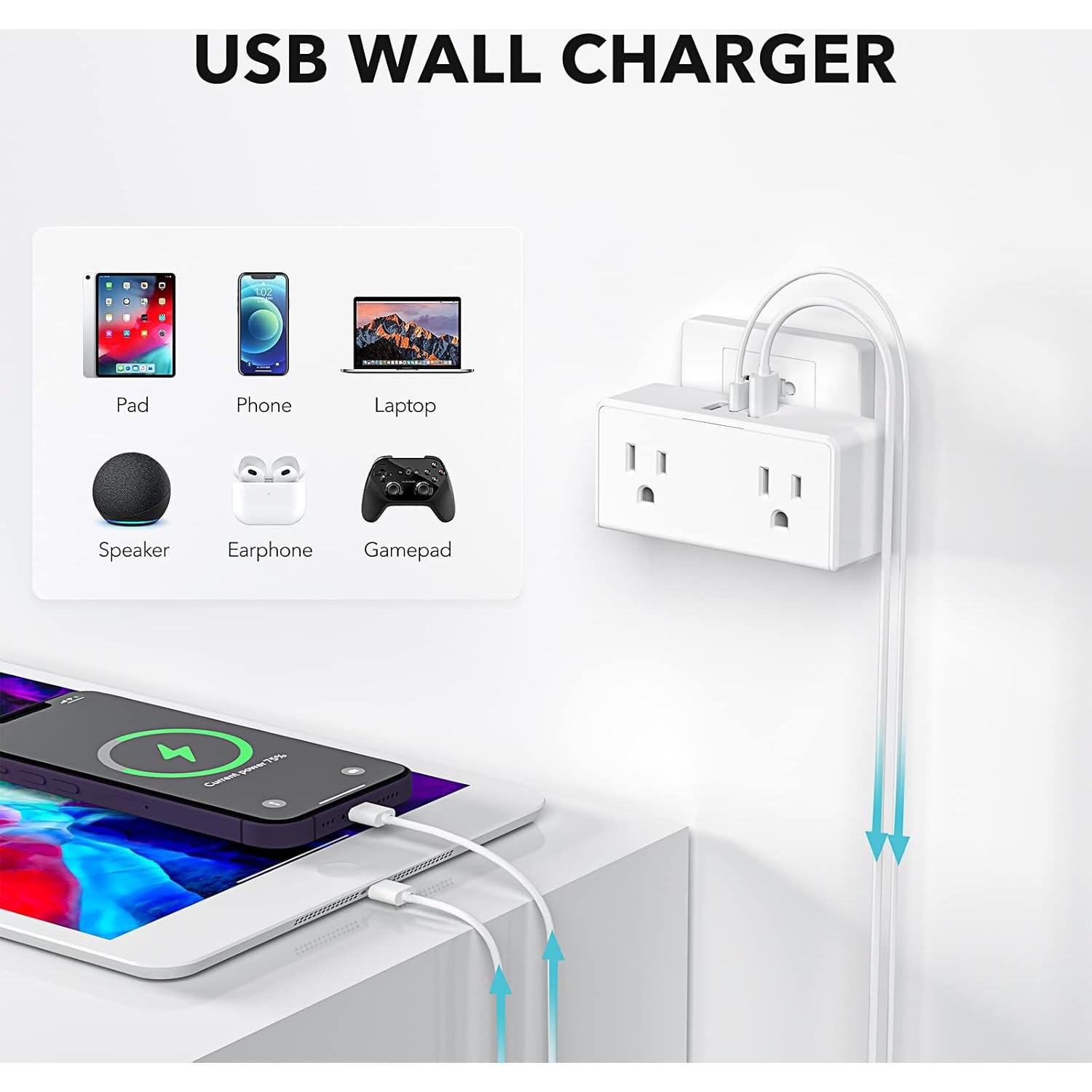 Extensor de Enchufe BN-LINK con 2 USB-A y 1 USB-C 2 Salidas