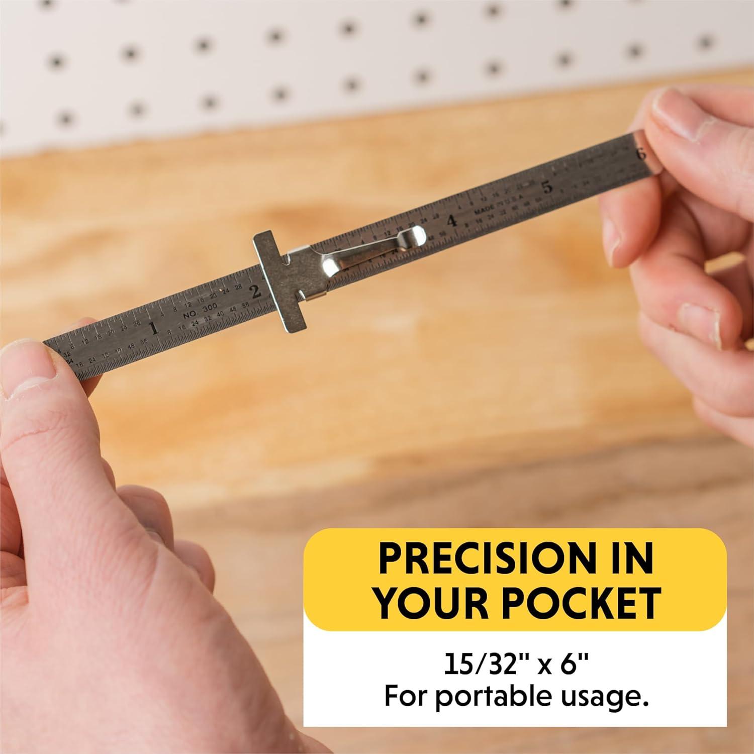 General Tools 300/1 6-Inch Flex Precision Stainless Steel Ruler, Chrome