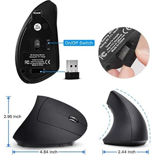 Ratón Vertical Inalámbrico Ergonómico Letaclanic 800/1200/1600 DPI