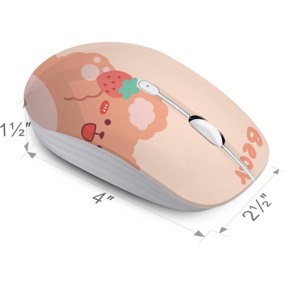 Ratón Inalámbrico JUHOO Kerry Bear, Óptico, Silencioso, 50g