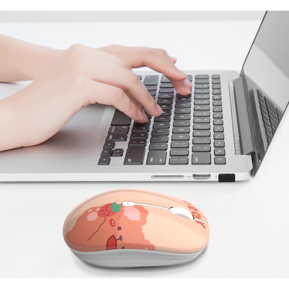 Ratón Inalámbrico JUHOO Kerry Bear, Óptico, Silencioso, 50g