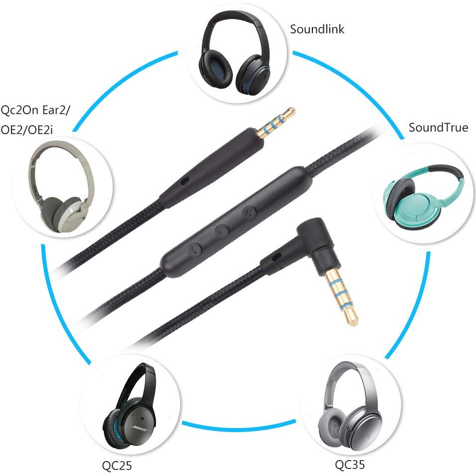 Cable de Reemplazo Sqrmekoko con Control Remoto para Bose QC35