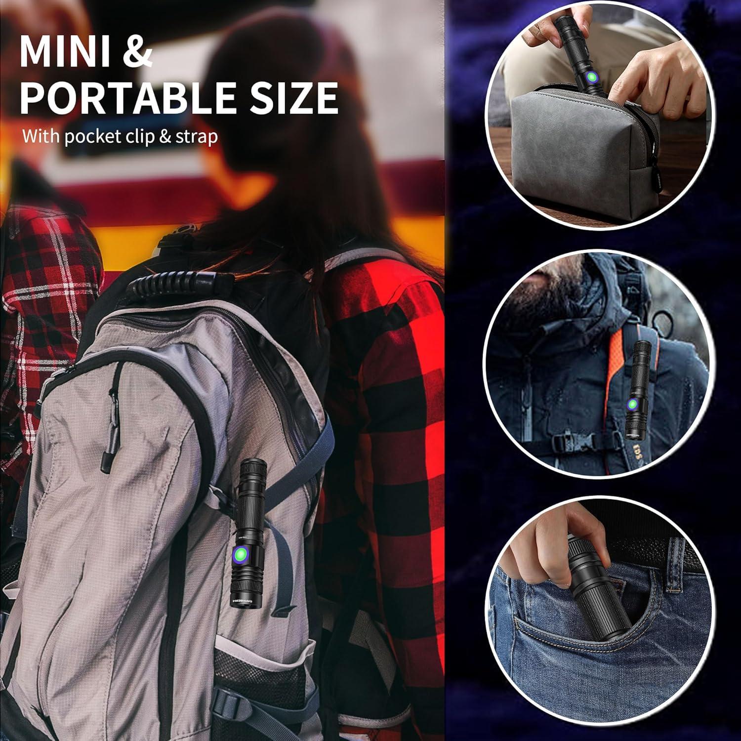 Linterna UV Recargable DARKBEAM A300 365nm Mini Portátil