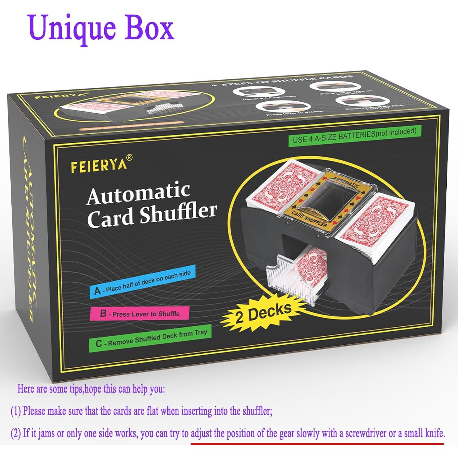 Barajador de Cartas Automático FEIERYA 2 Barajas Eléctrico