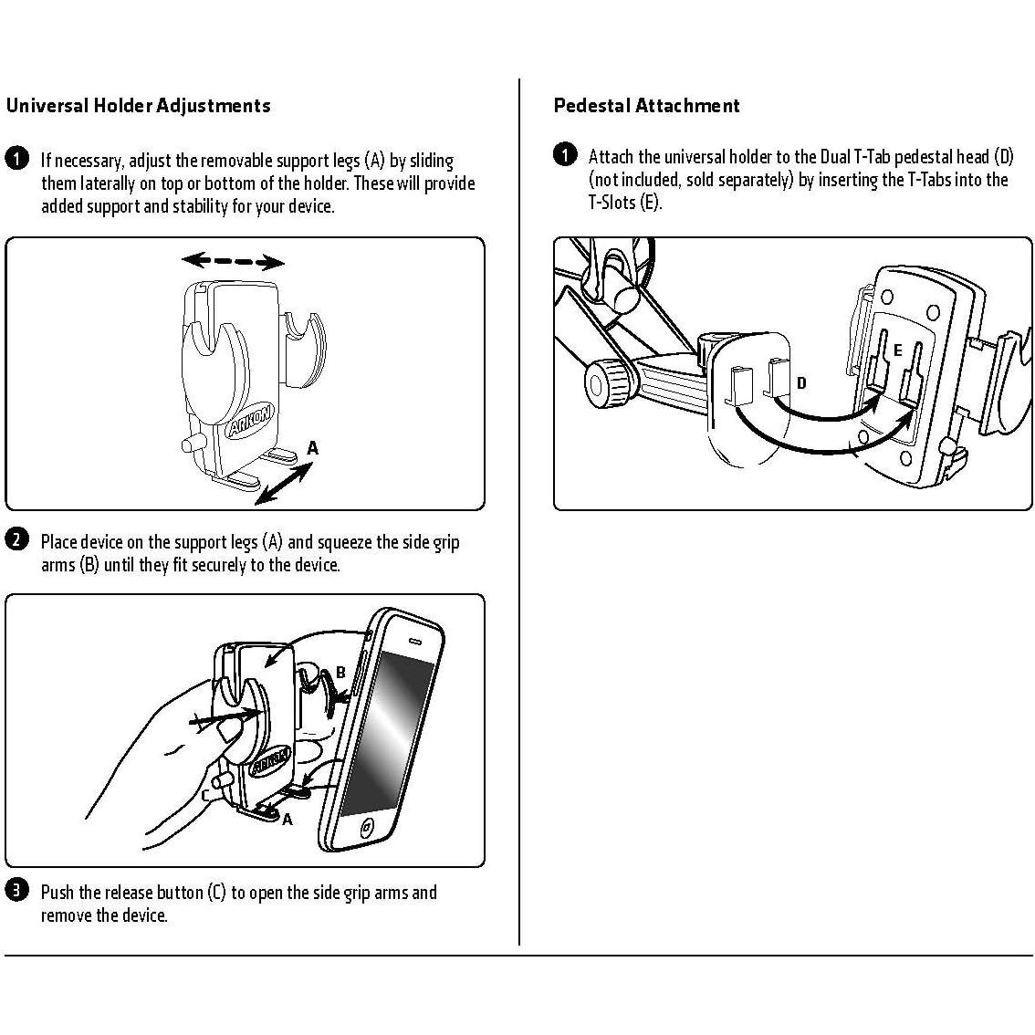 Soporte de Succión Adhesivo Arkon Dual T + Soporte Mega Grip