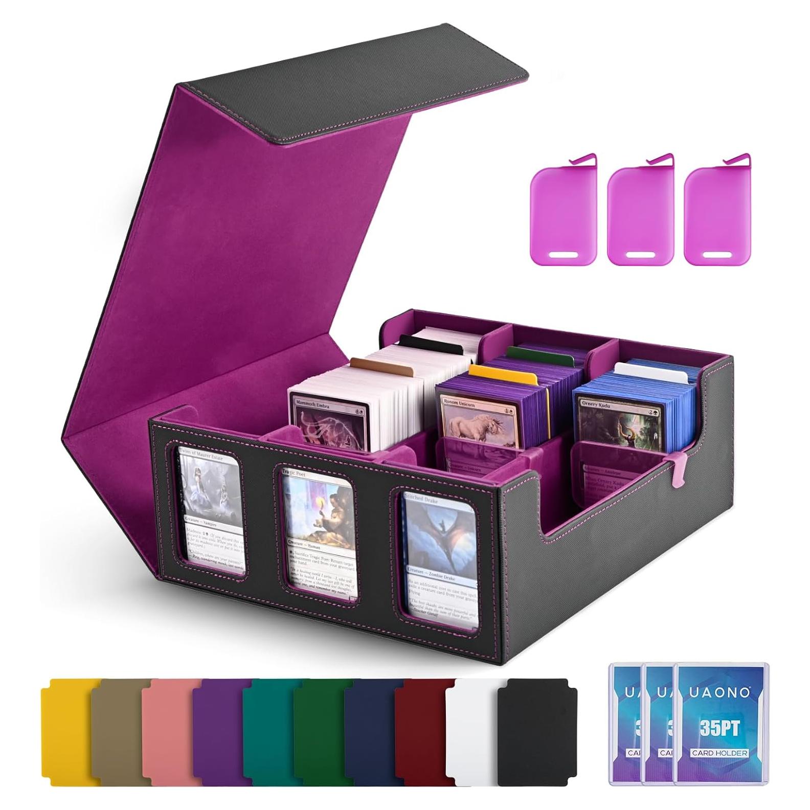 Caja de Almacenamiento de Cartas UAONO 1800+ Negra y Púrpura