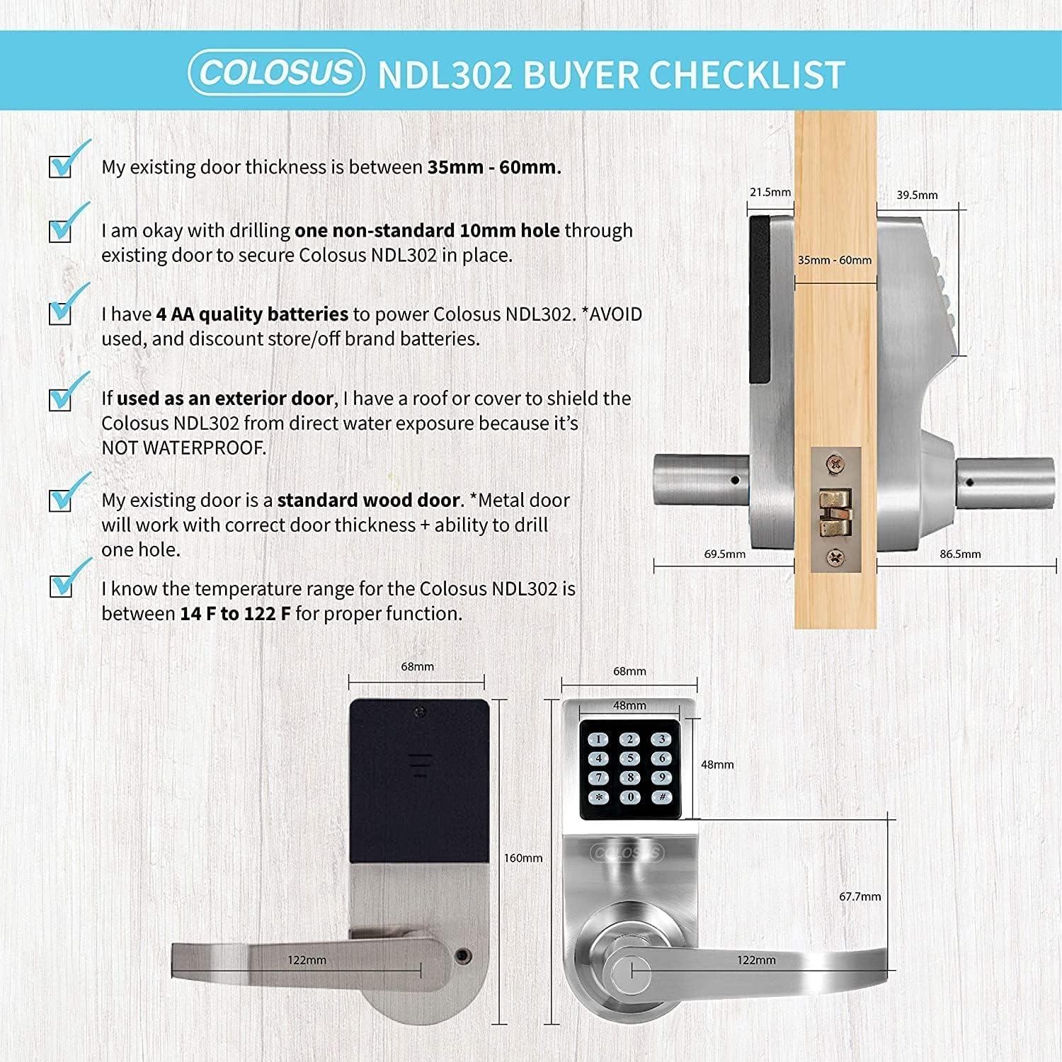 Cerradura Electrónica Digital Sin Llave Colosus - Seguridad y Control de Acceso