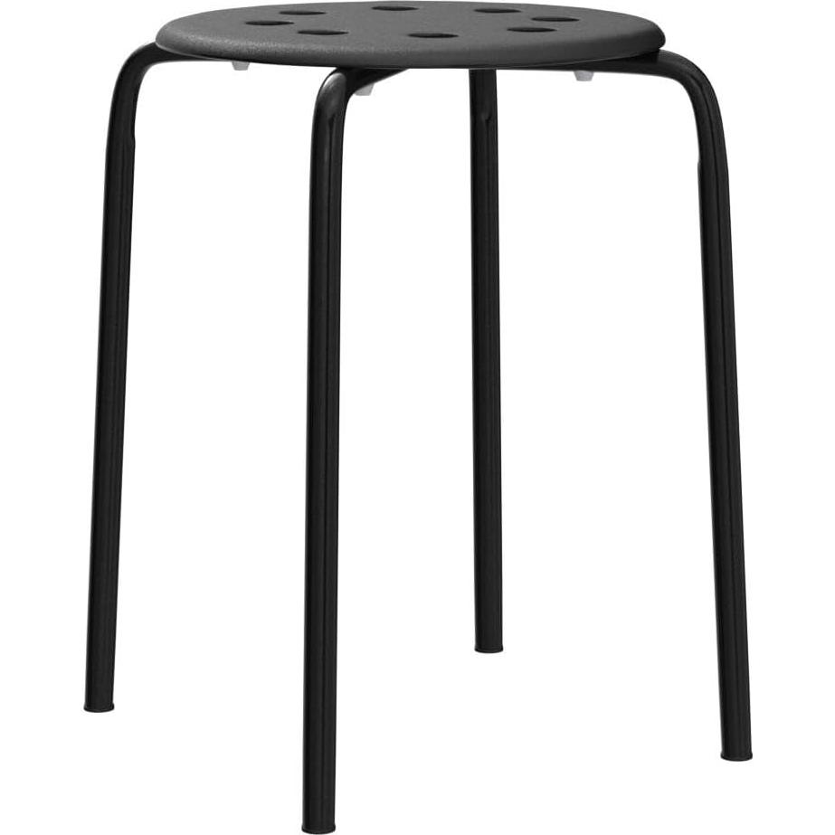 Taburetes de Plástico Apilables Yaheetech 5 Piezas Negro 44 cm
