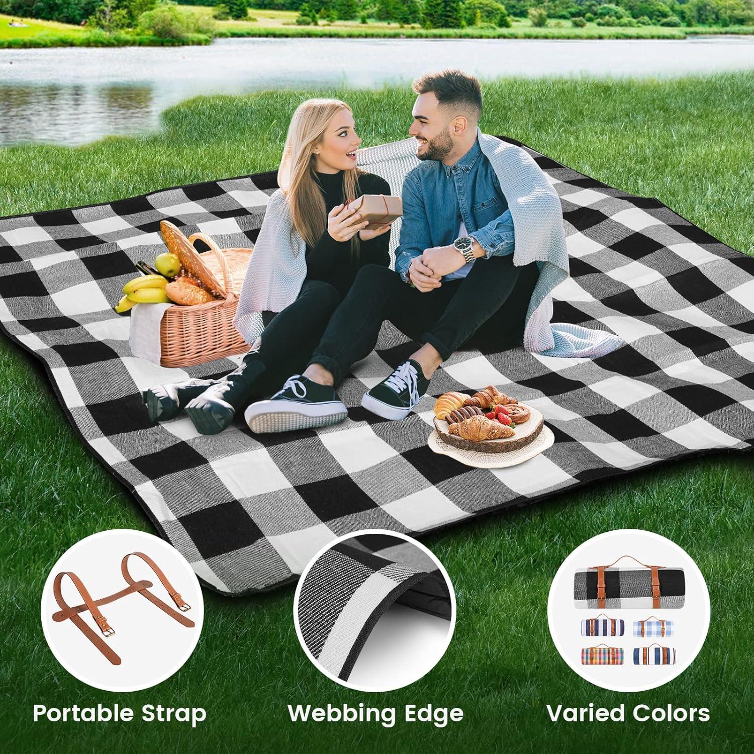 Manta de Picnic Impermeable Sapsisel 2.01m x 2.01m para 8 Personas