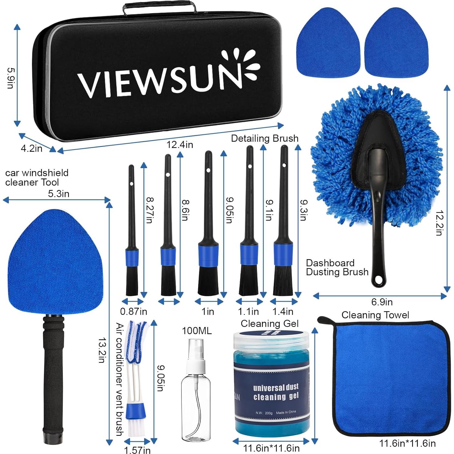 Kit de Limpieza de Interior de Coche Viewsun 14 Piezas