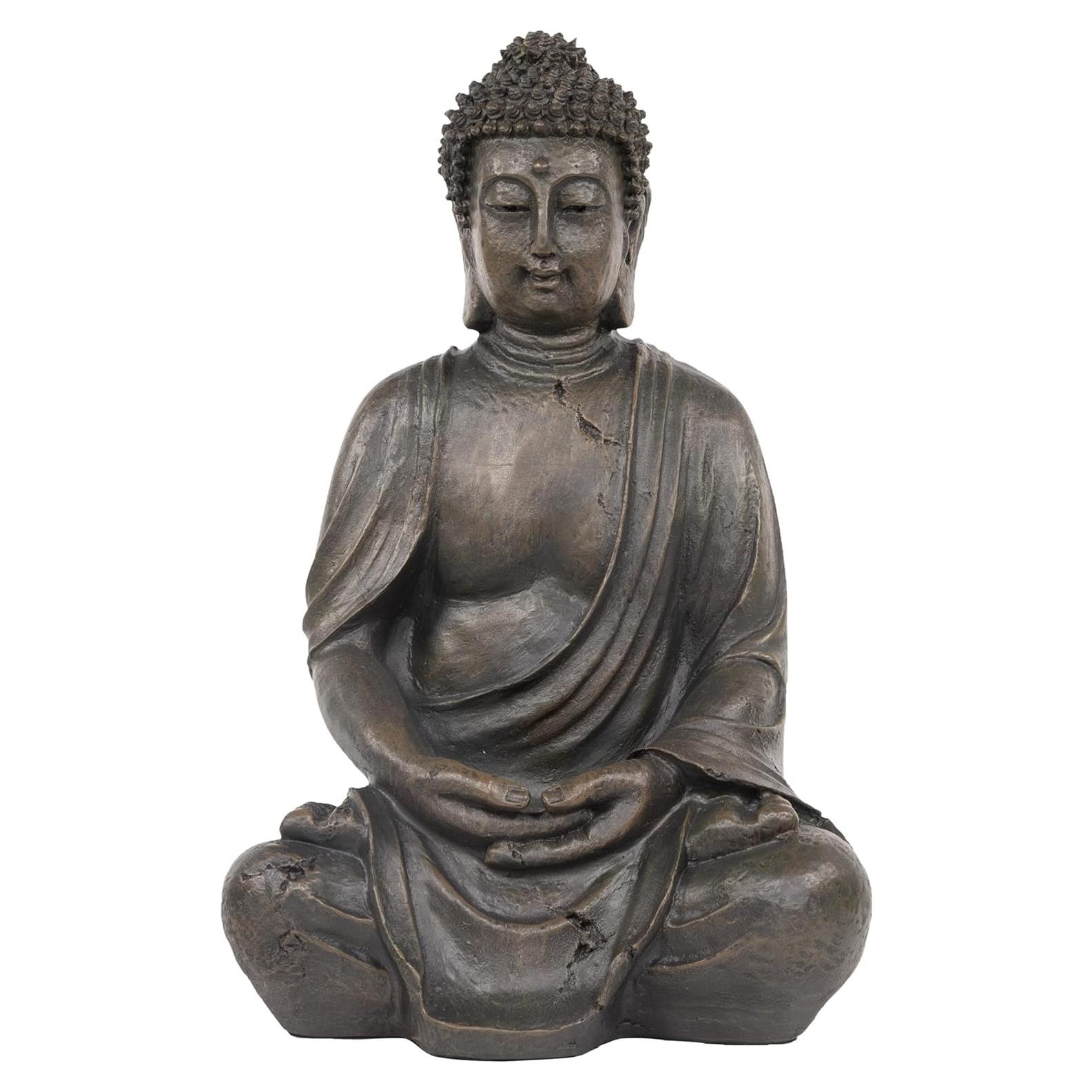 Estatua de Buda Meditador Alpine 38 cm para Interior y Exterior