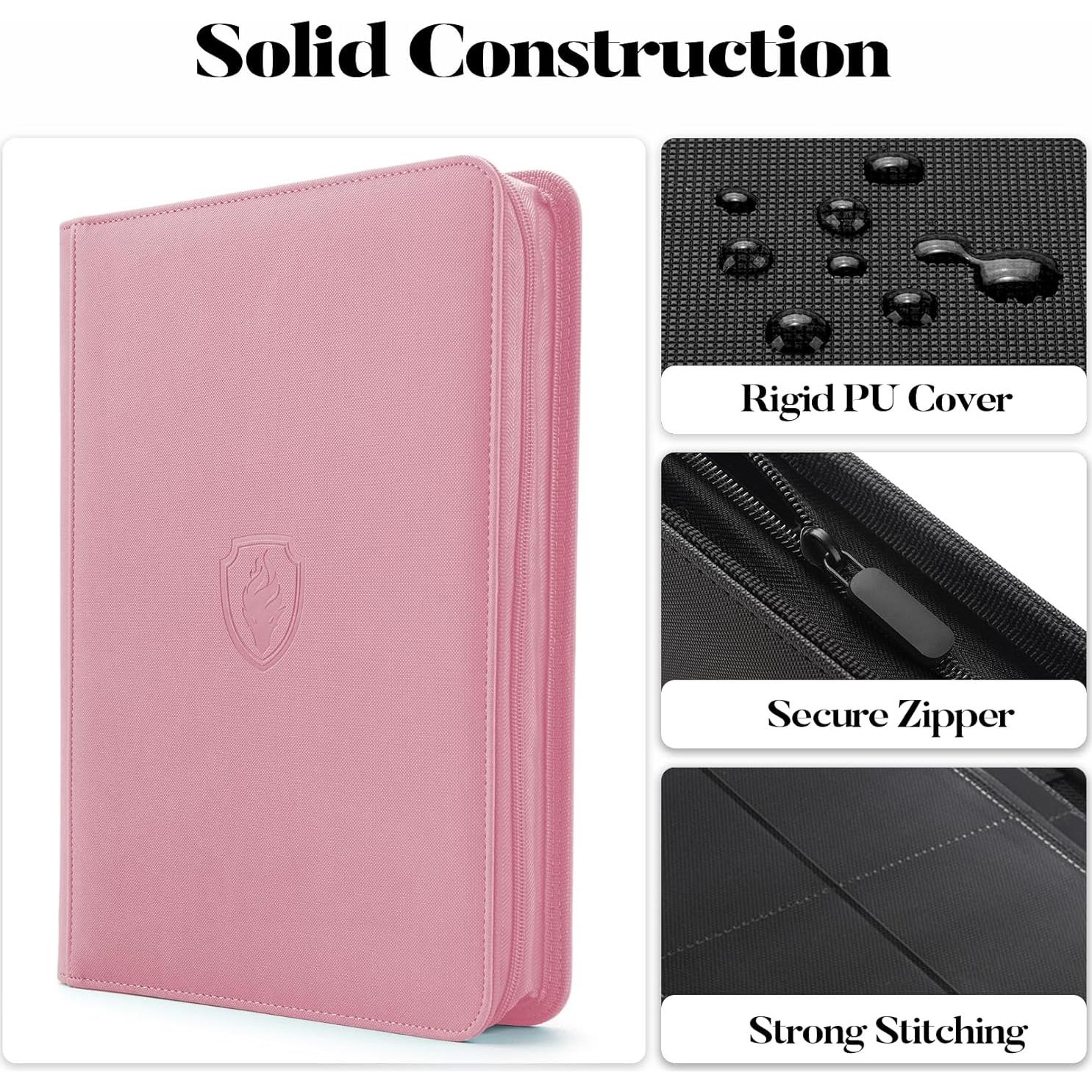 Álbum de Tarjetas Fabmaker 9 Bolsillos Rosa 360 Capacidad