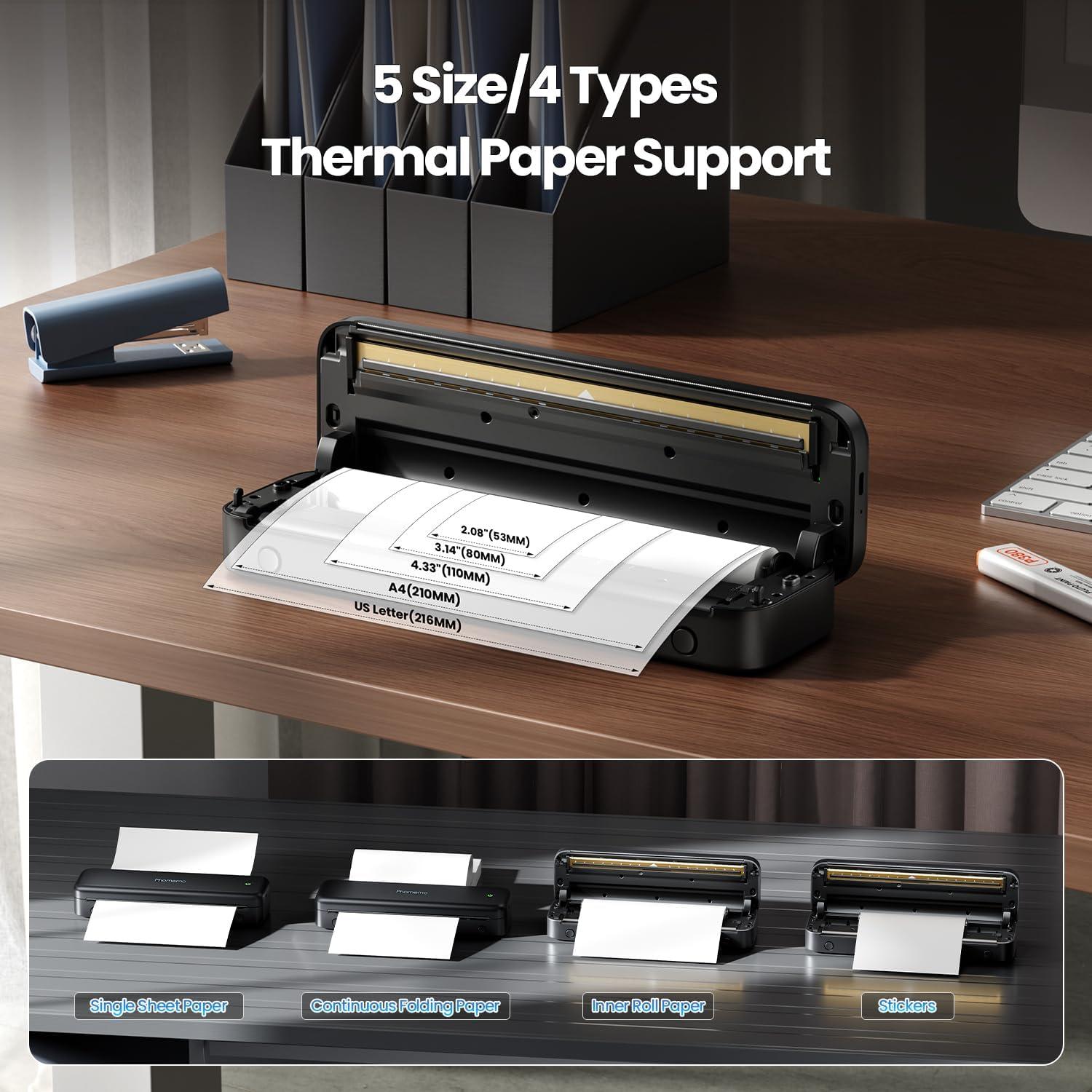 Impresora Portátil Phomemo M834 Inalámbrica 300 dpi A4